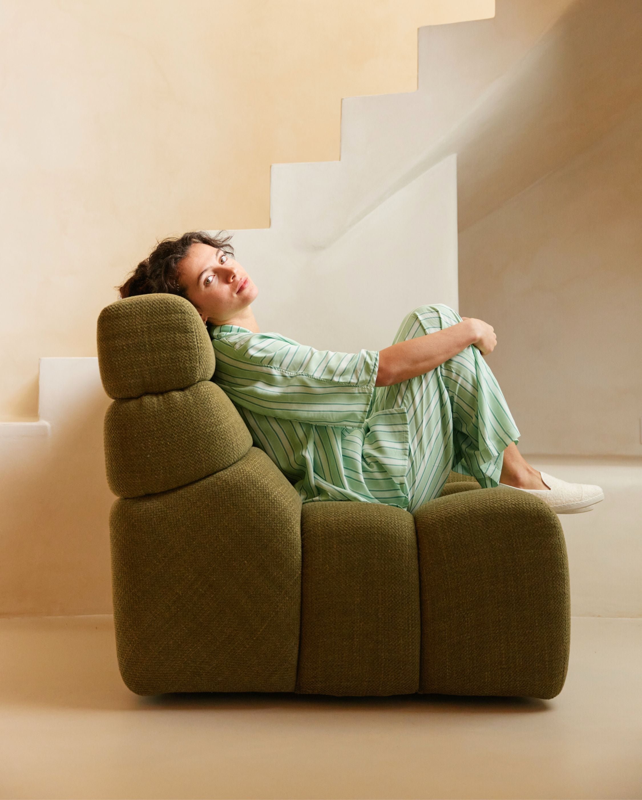 Women's bamboo sponge slipper, ivory ANGARDE Beige