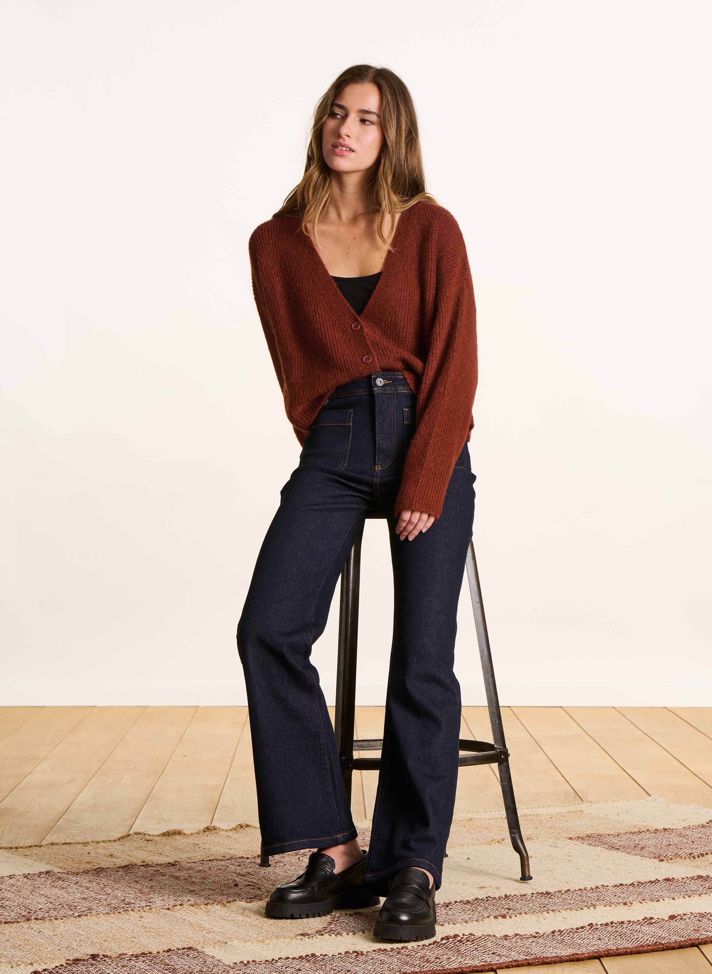 Oversized, gebreid vest LA FEE MARABOUTEE Oranje