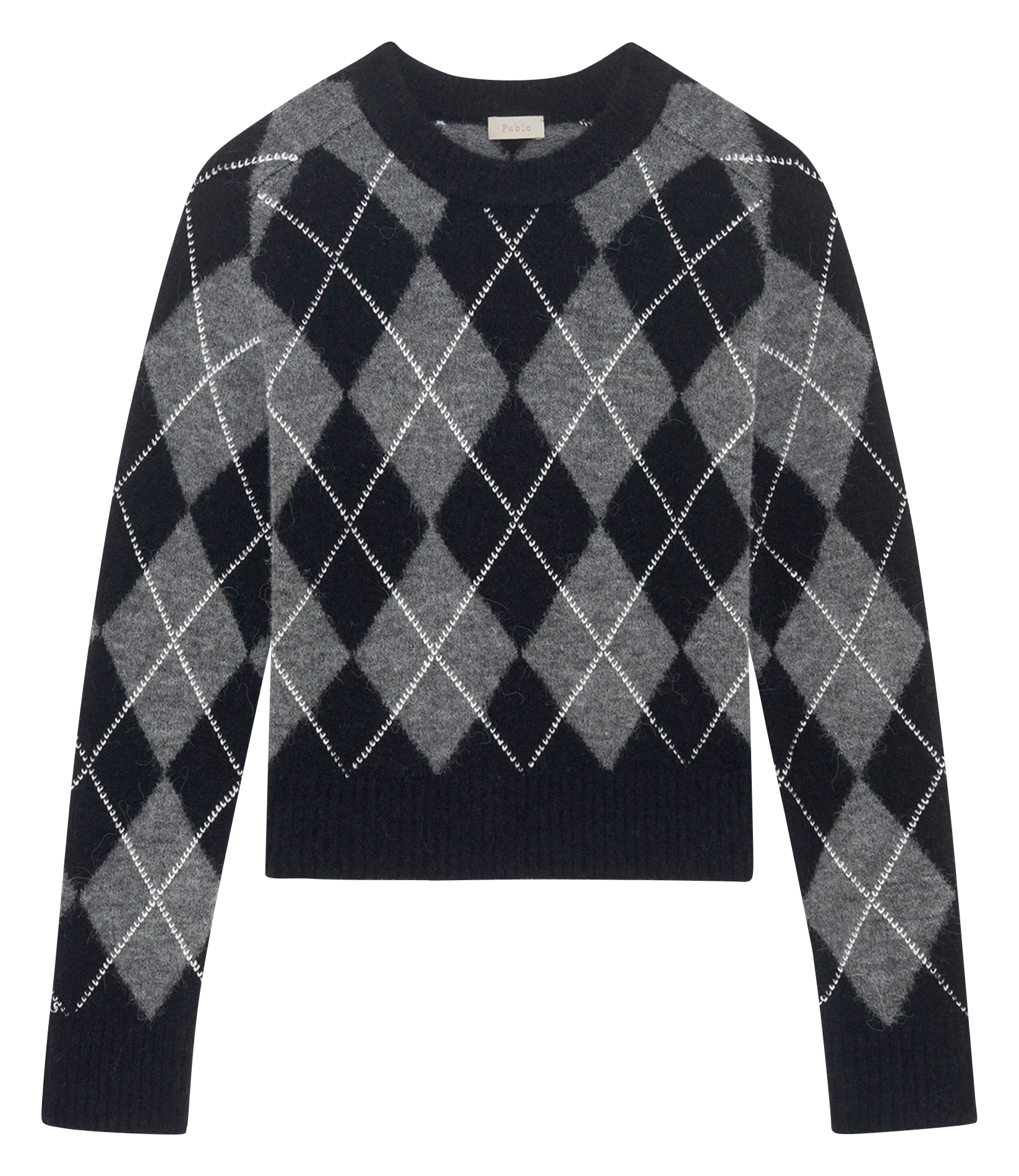 Chat jacquard sweater PABLO Black