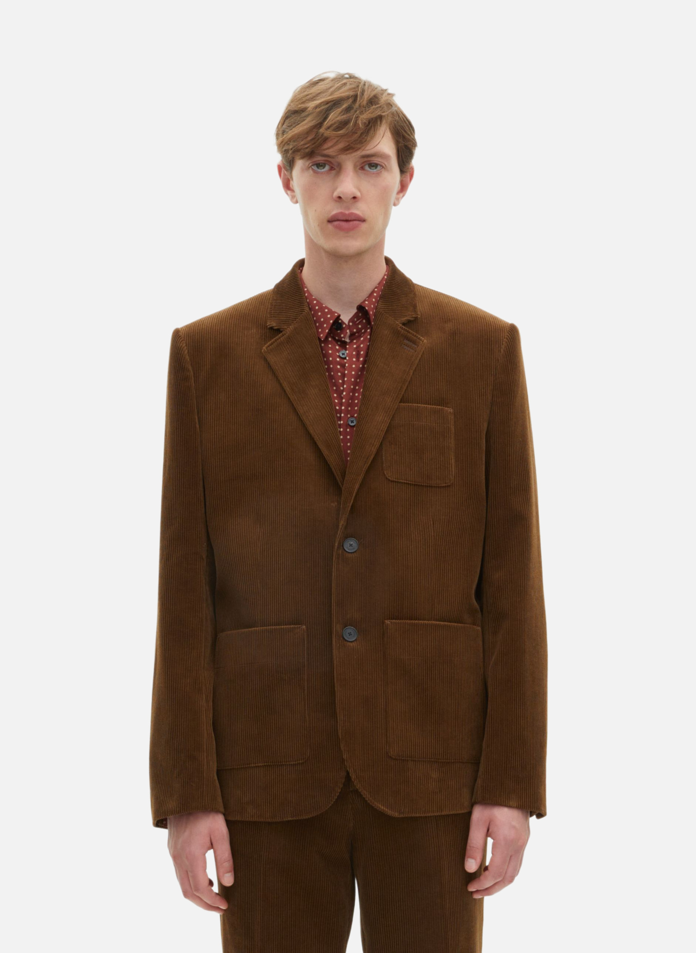 Corduroy suit jacket THE KOOPLES Brown