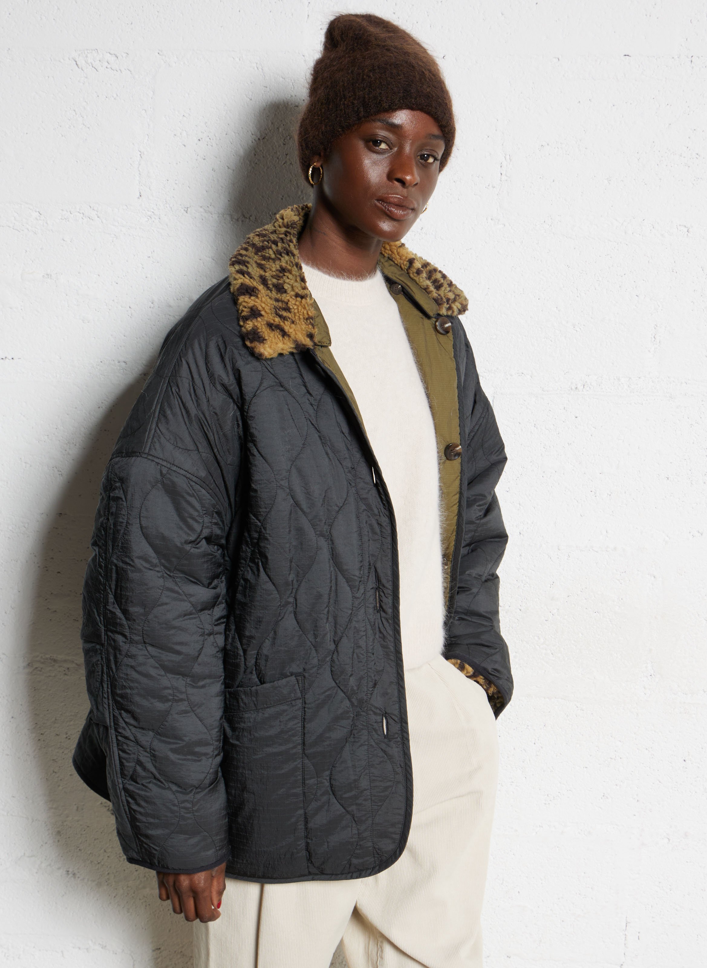 Oversized omkeerbare jas BELLEROSE Zwart