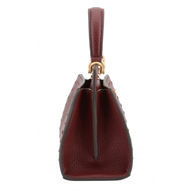 Handbag - cowhide leather POURCHET Red