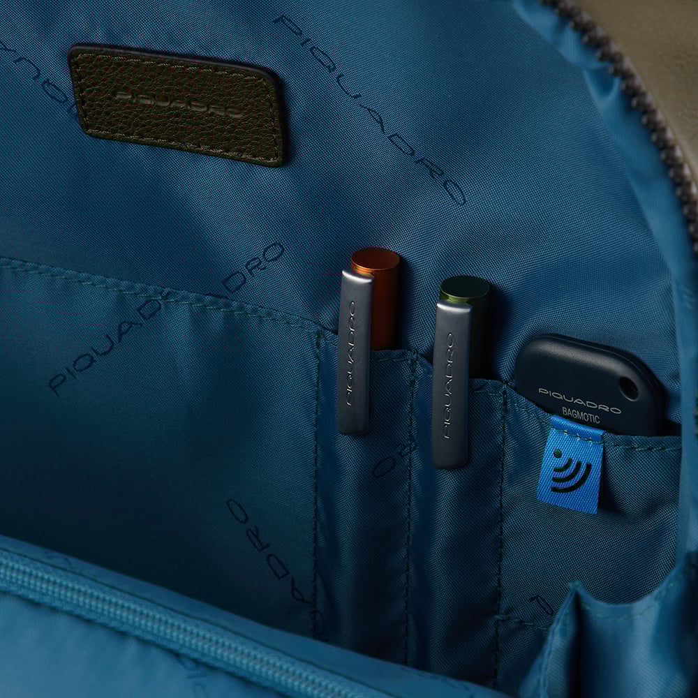 Leather backpack PIQUADRO Yellow