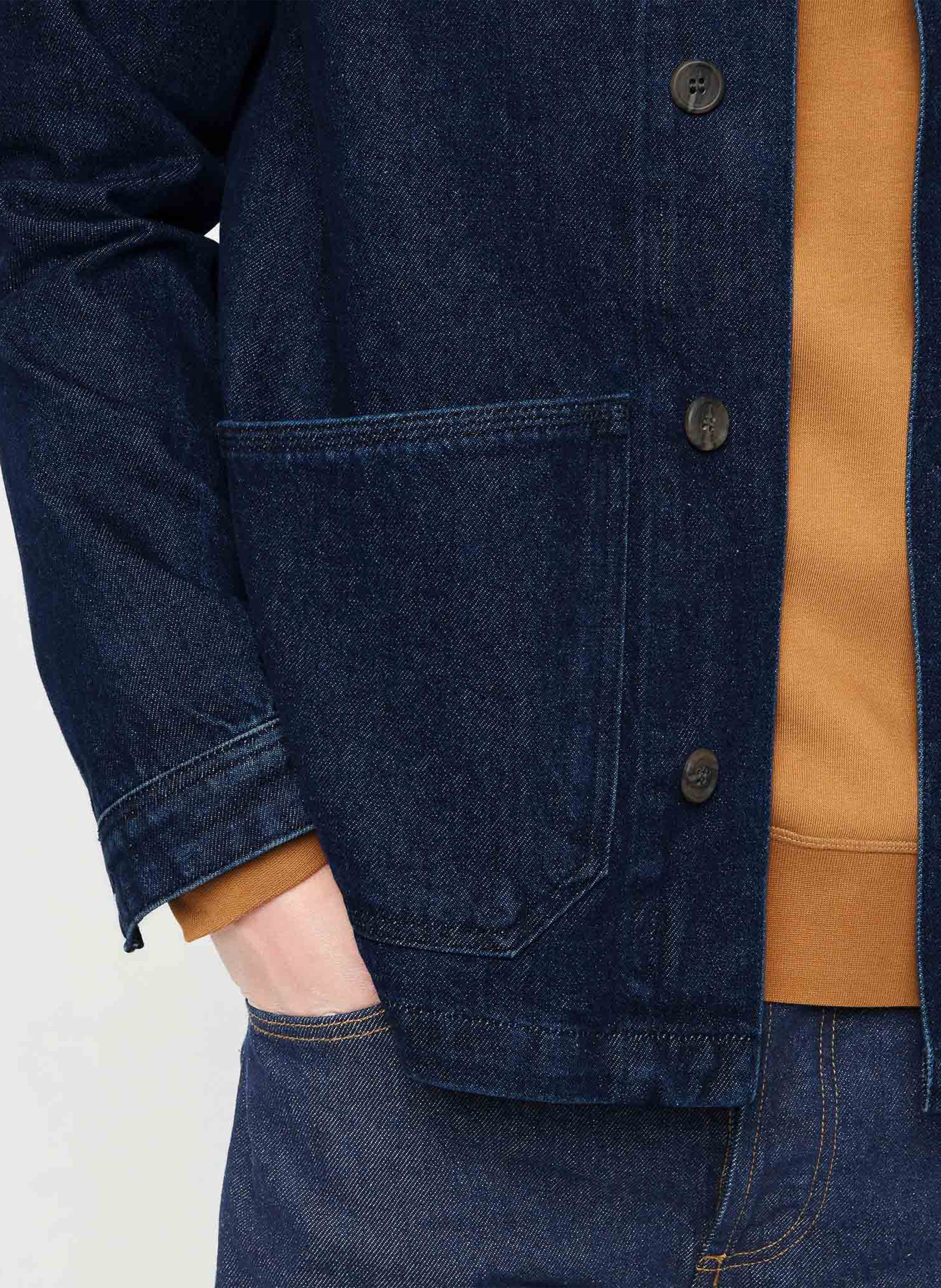 Shirt with classic collar in blended cotton denim FAGUO Raw denim