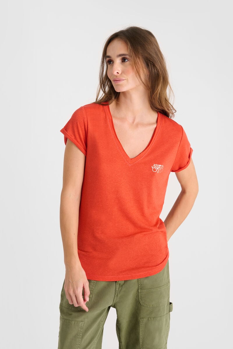 Tommy Badge T-shirt LE TEMPS DES CERISES Orange