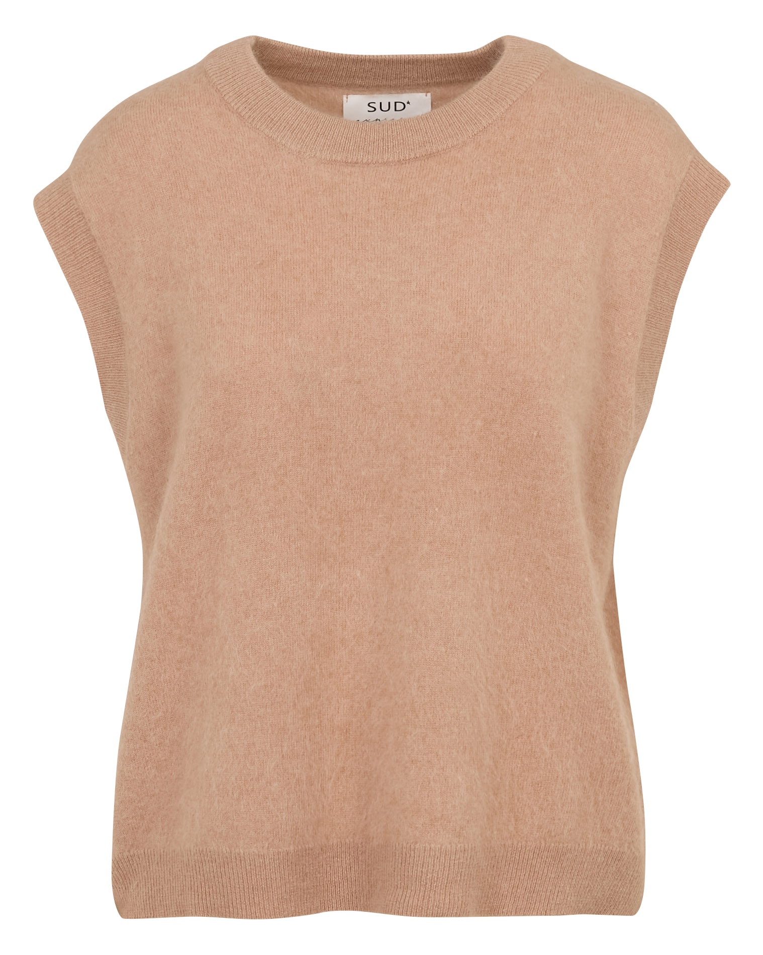 Pull ample sans manches en laine et cachemire SUD EXPRESS Beige