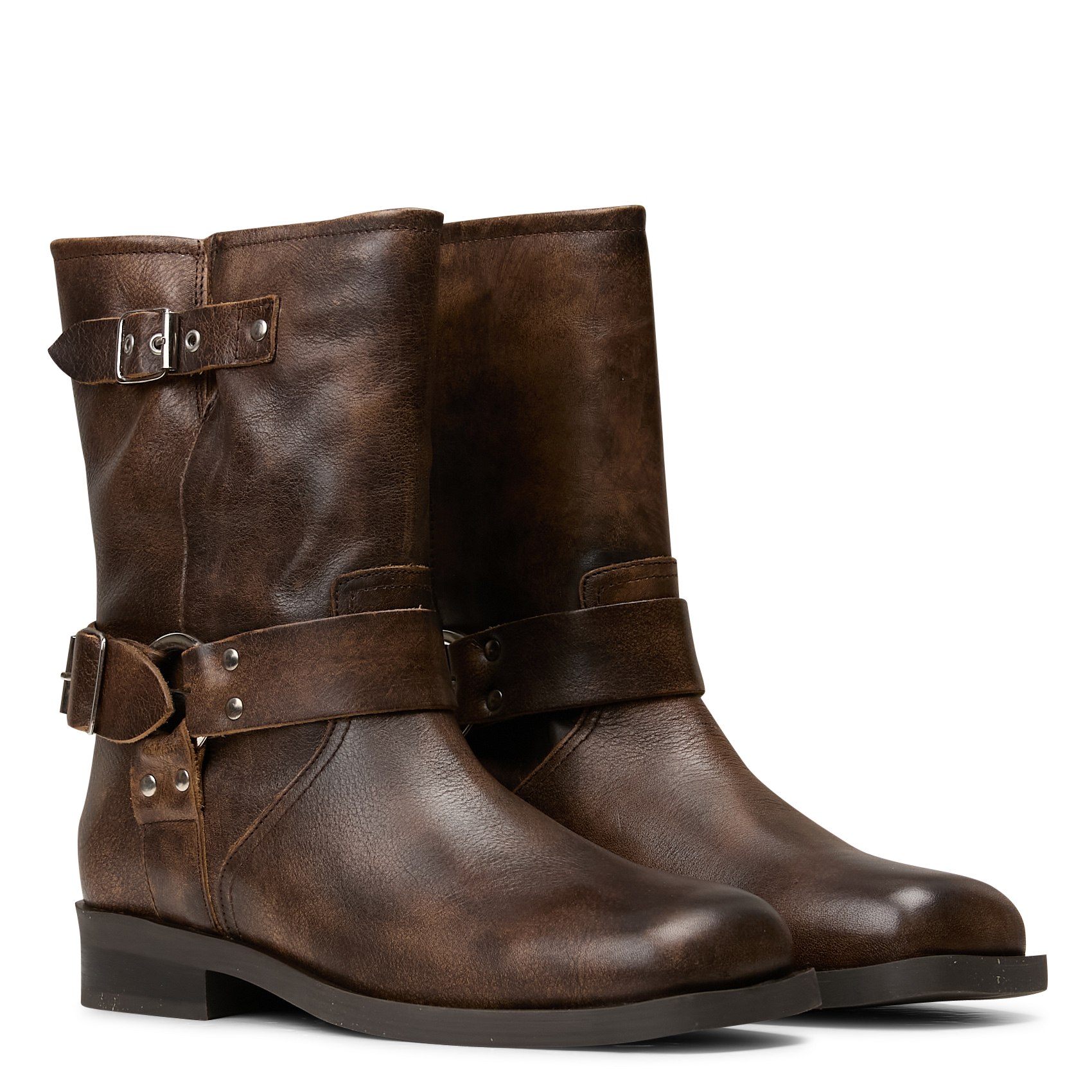 Bianca leather ankle boots IKKS Brown