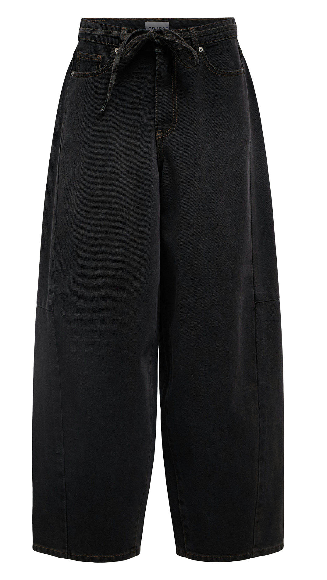 Wijde jeans - katoenblend OBJECT Zwart