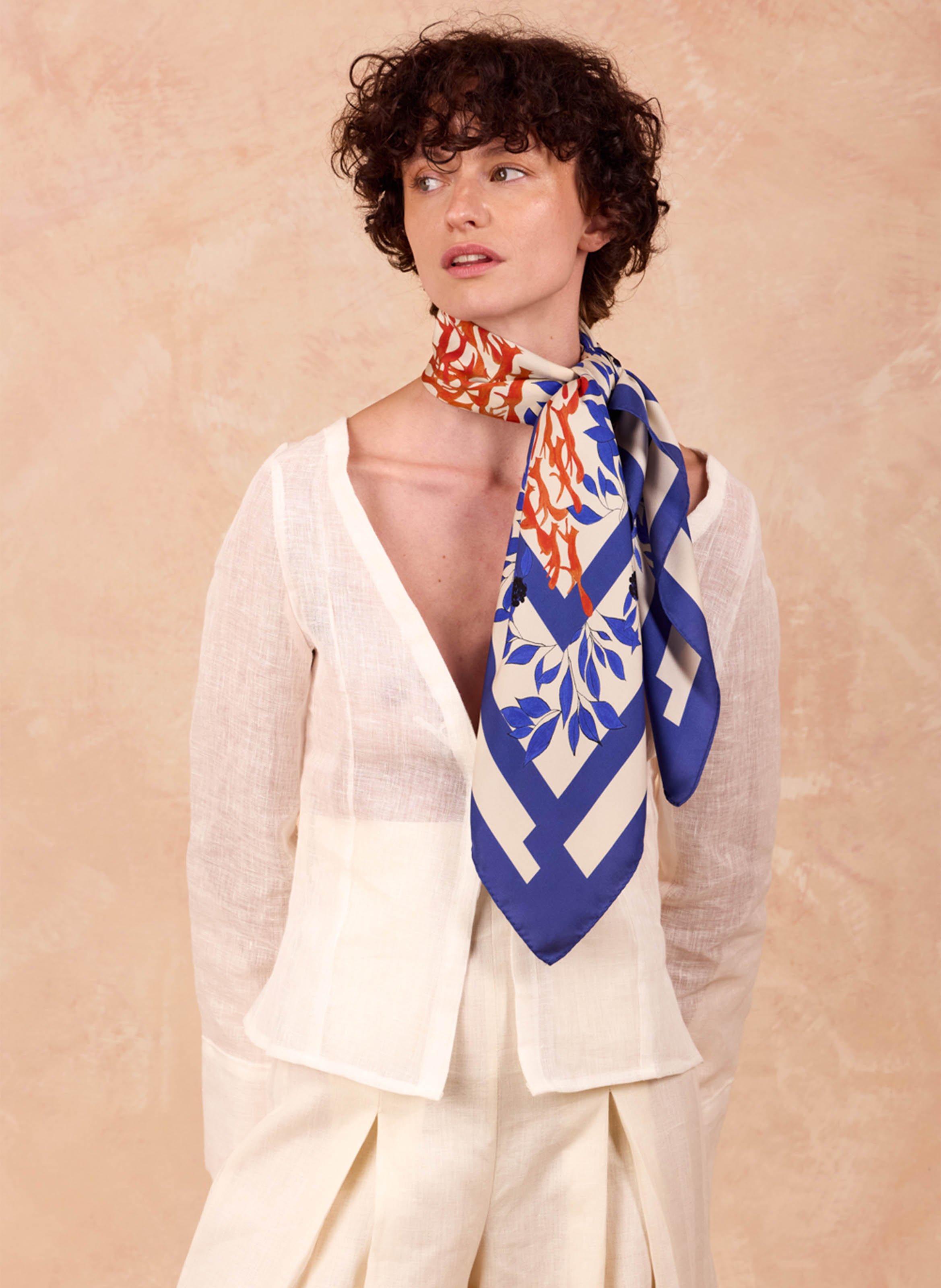 Floaty silk scarf PETITJEAN PARIS Blue