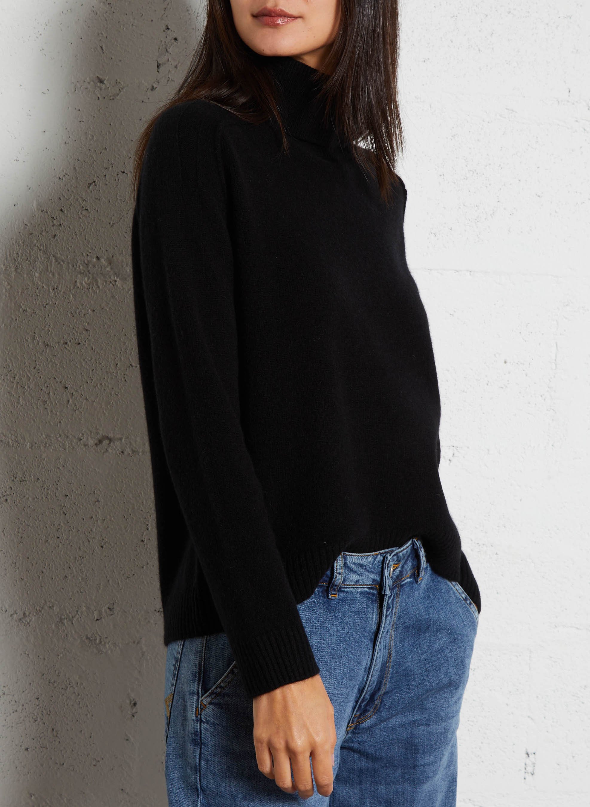 Pull col roulé en laine MAISON 123 Noir