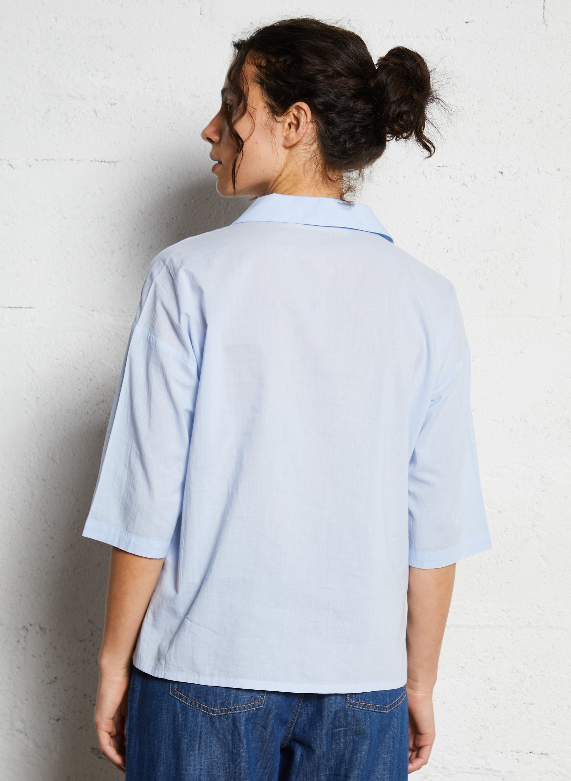 Chemise imprimée en coton NICE THINGS Bleu