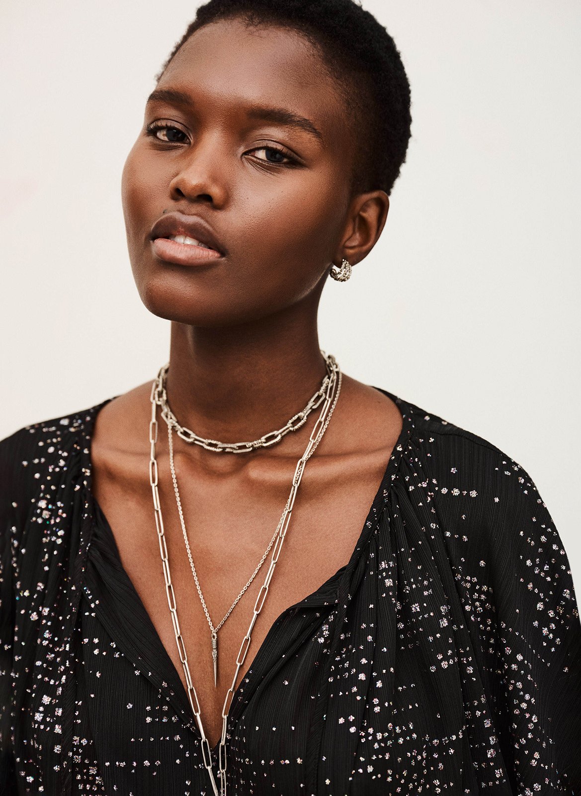 Ruime blouse met glanzend detail BA&SH Zwart