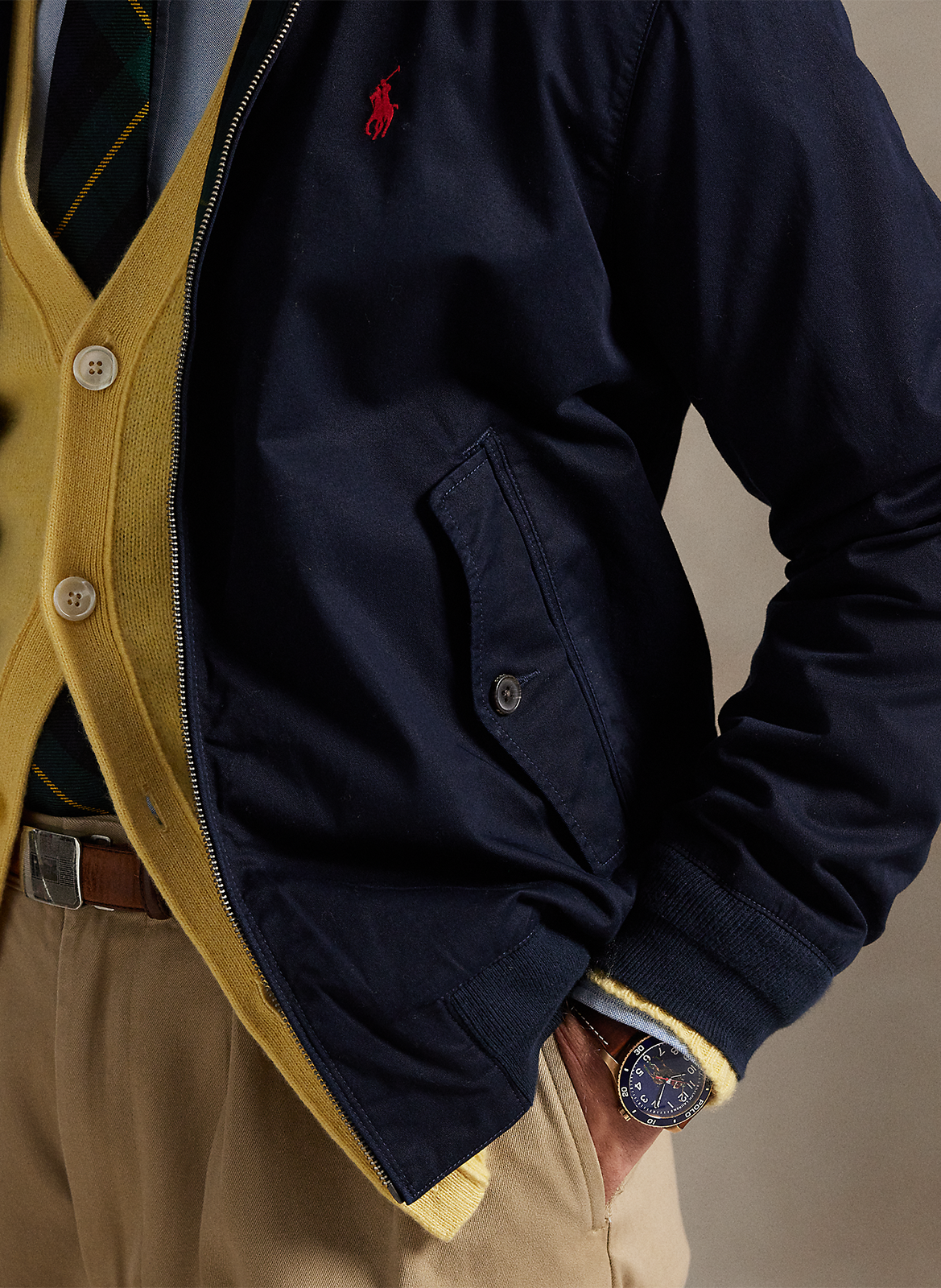 Straight-fit, katoenen jasje met opstaande kraag POLO RALPH LAUREN Blauw