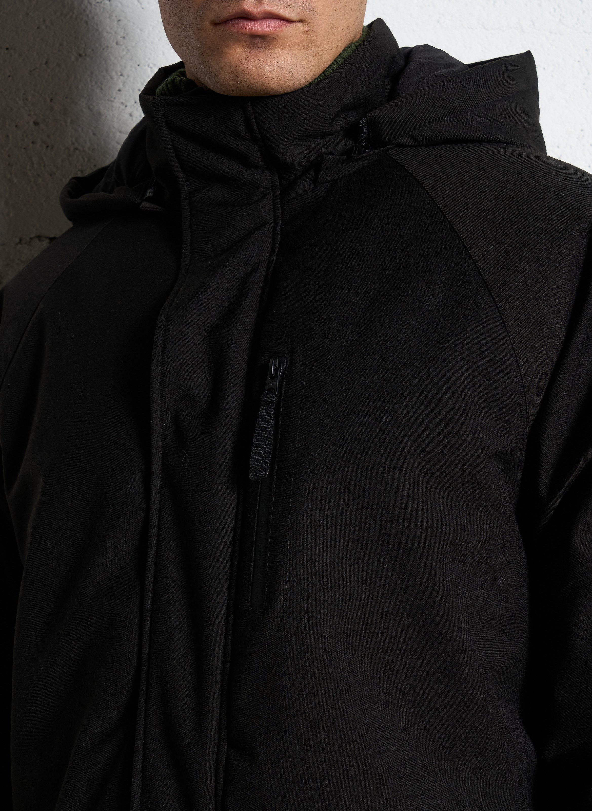 Oversized solid color hooded parka SOLID Black