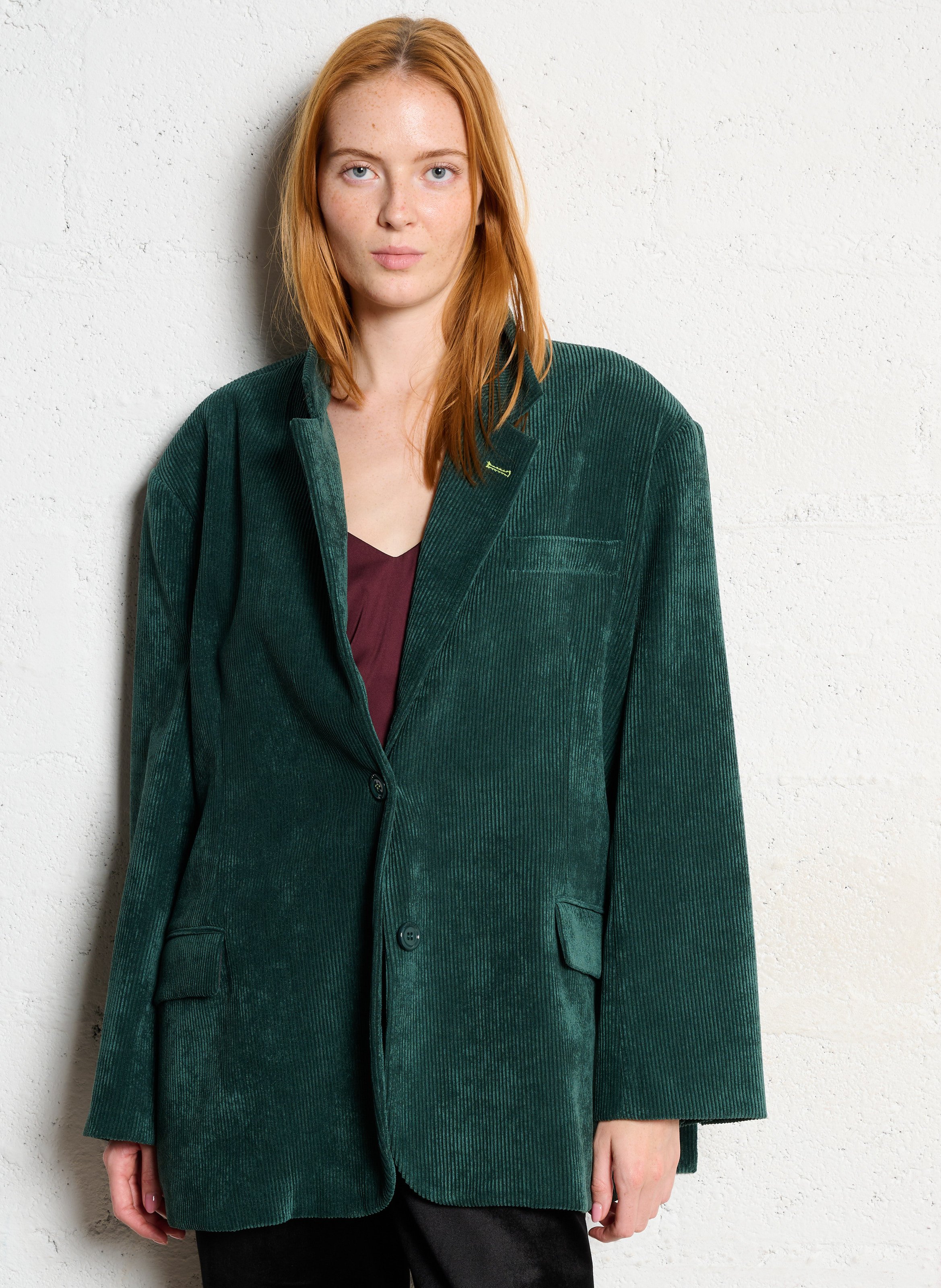Veste tailleur oversize en velours côtelé IMPERIAL Vert