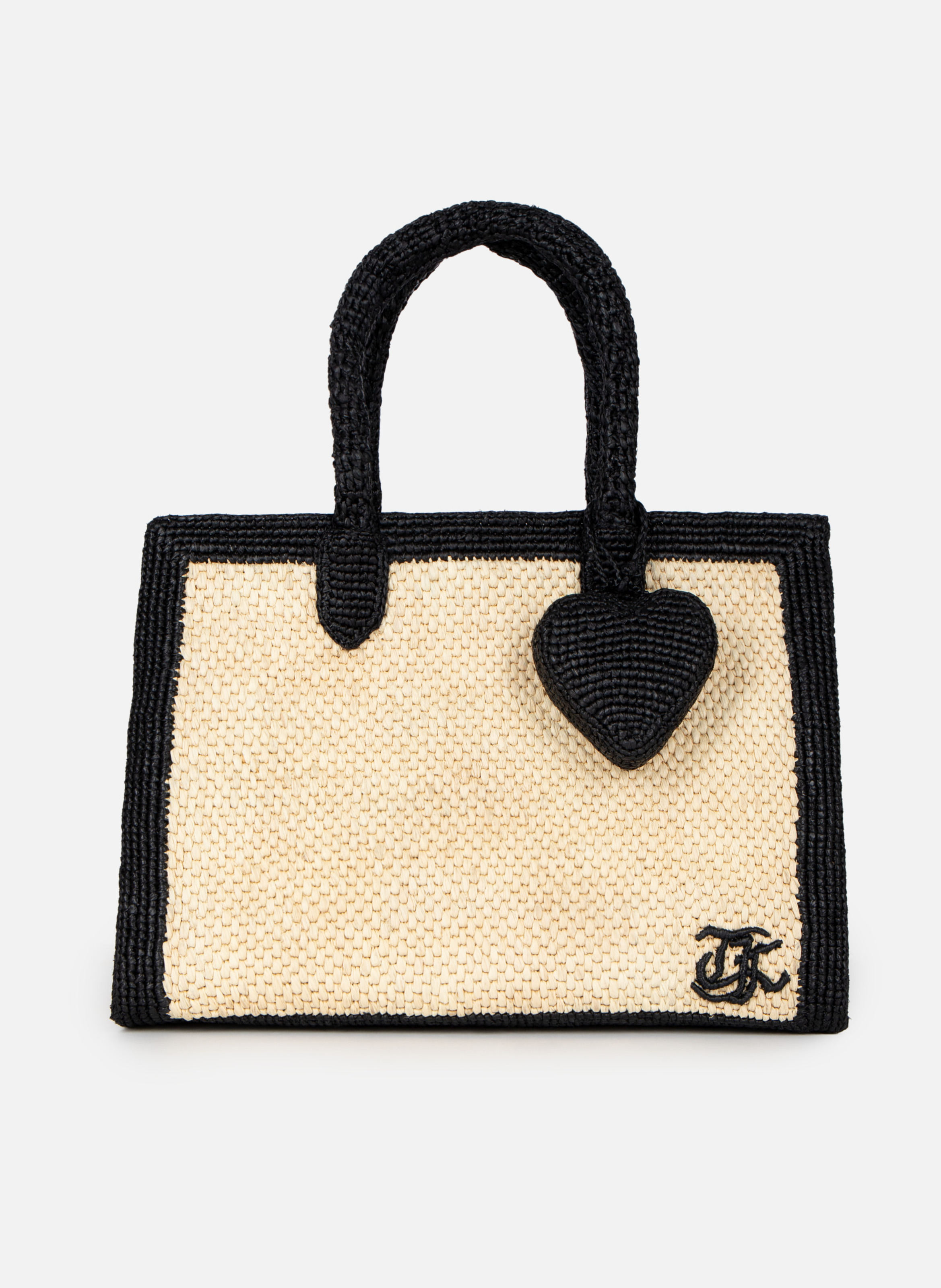 Raffia heart bag charm THE KOOPLES Black