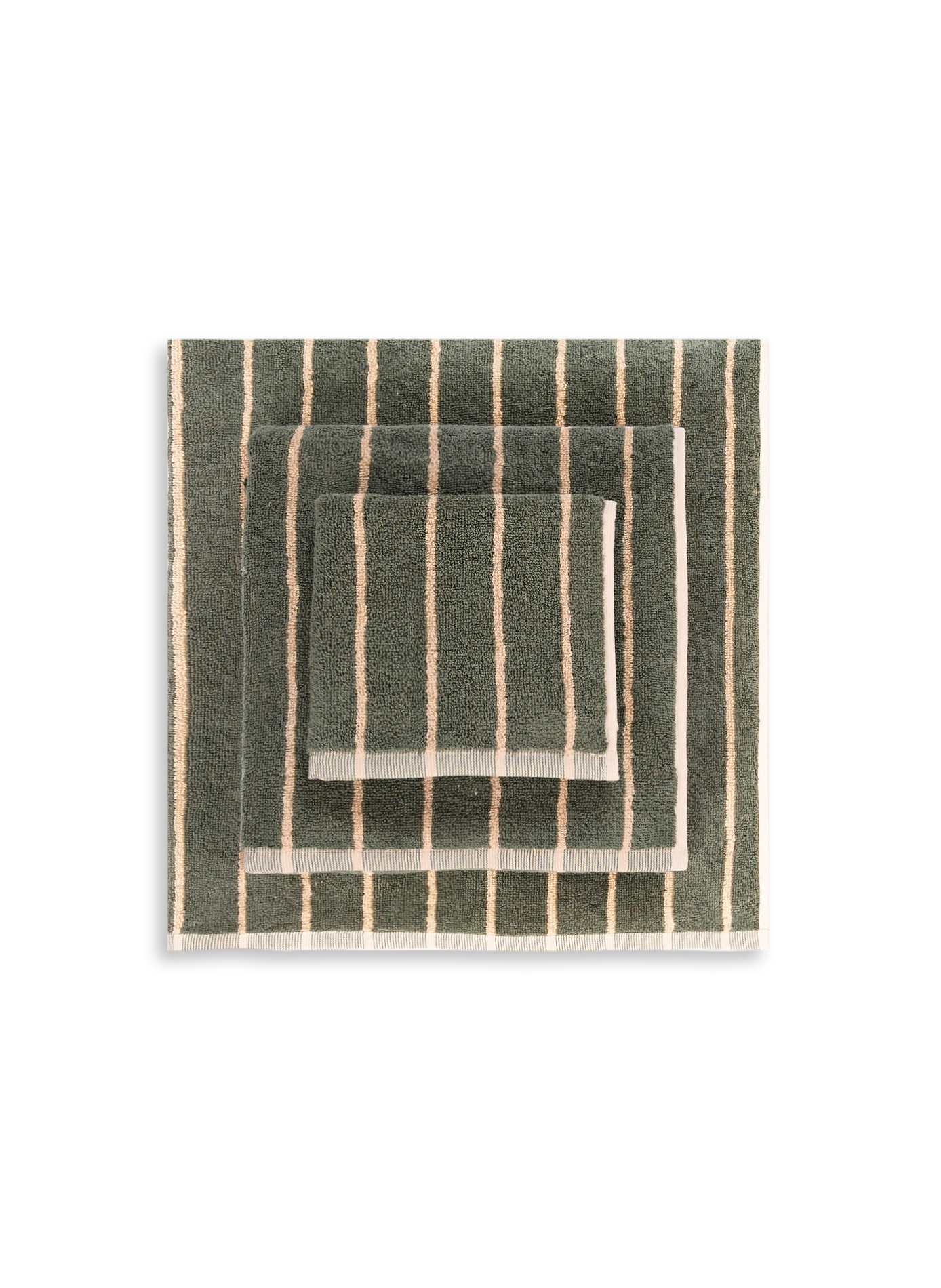 Set of organic cotton bath towels AU PRINTEMPS PARIS MAISON Khaki