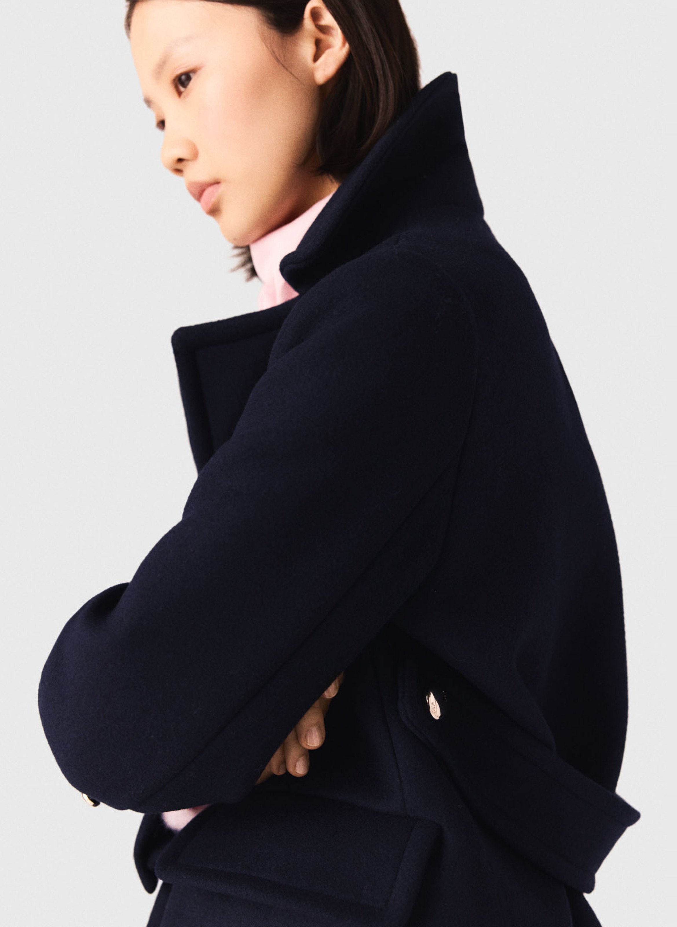 Manteau col classique en laine mélangée MAJE Bleu