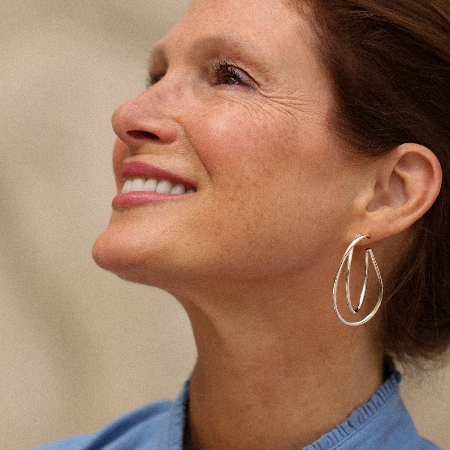 Paire de créoles, argent recyclé MAYRENA Argent