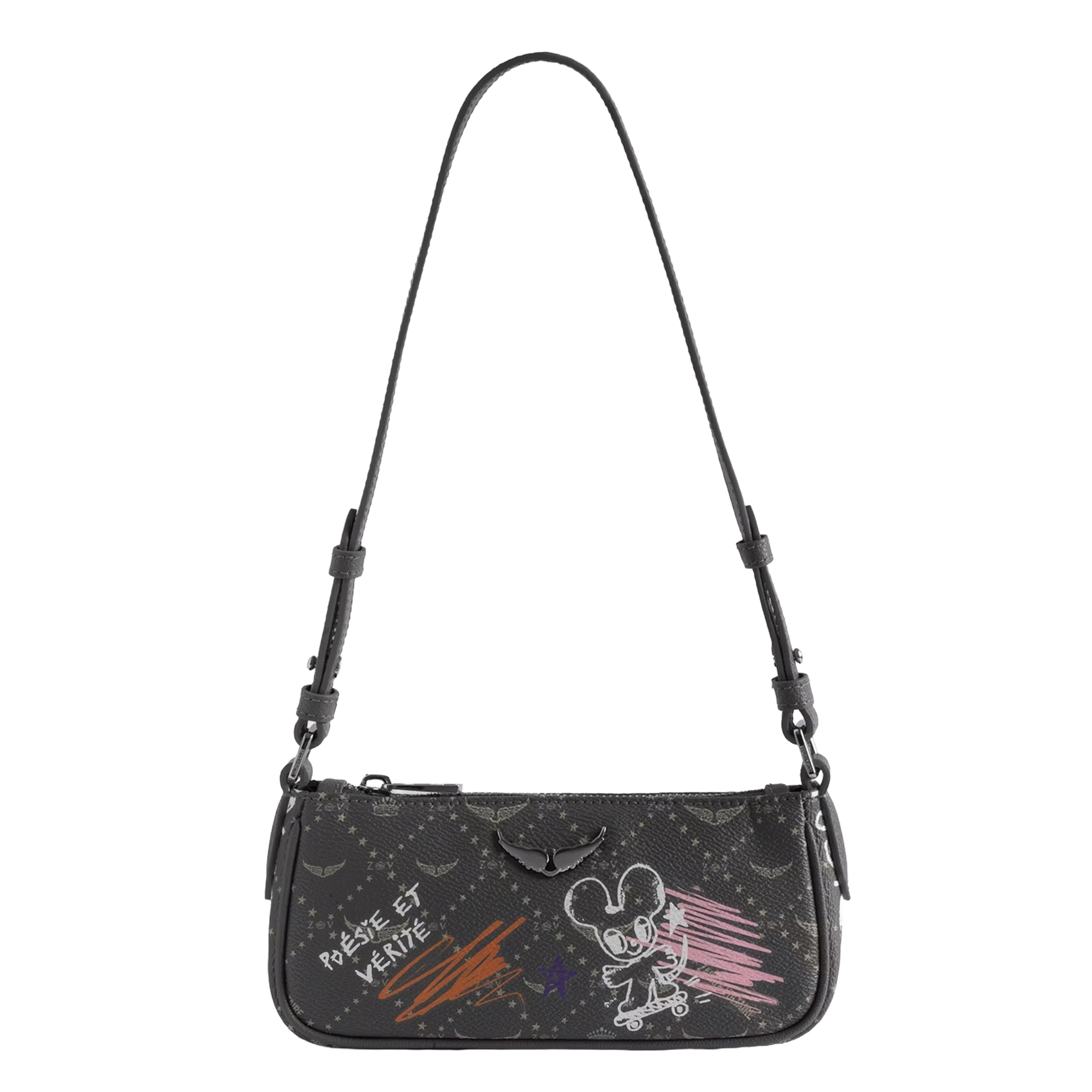 Schoudertas met print ZADIG&VOLTAIRE Grijs