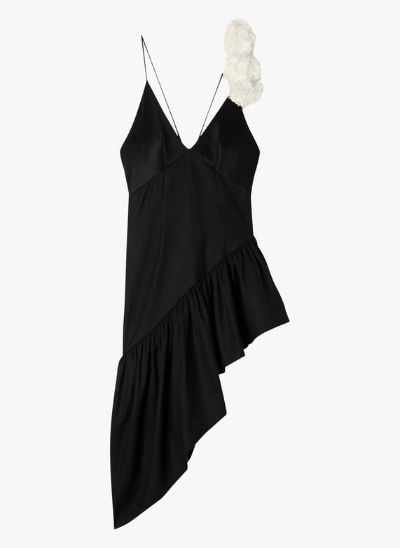 Satin asymmetric dress Black Sandro - Women | Place des Tendances Satin asymmetric dress Black Sandro - Women | Place des Tendances