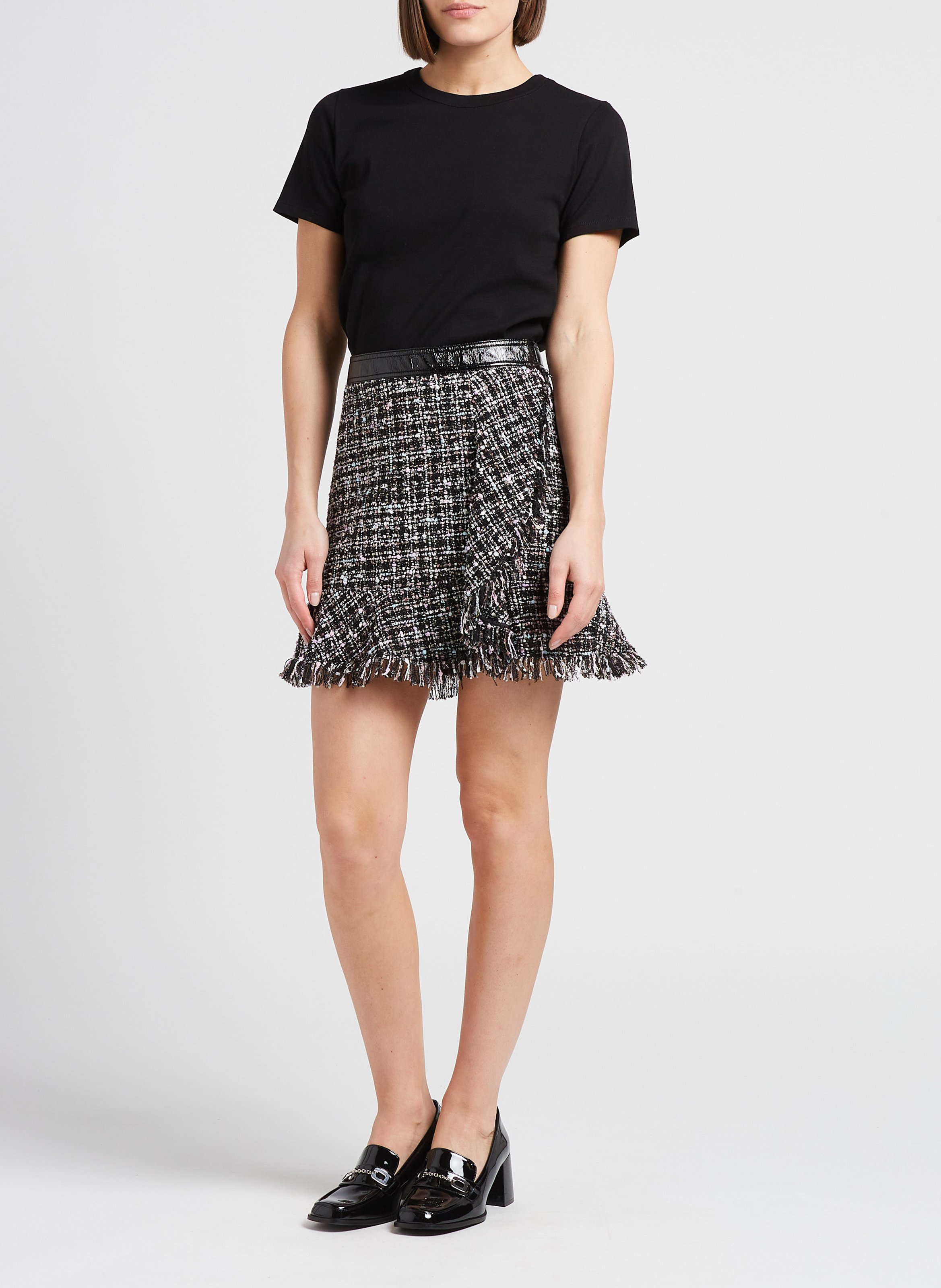 Kurzer, ausgestellter Rock mit Fransen MAX&Co. Grau