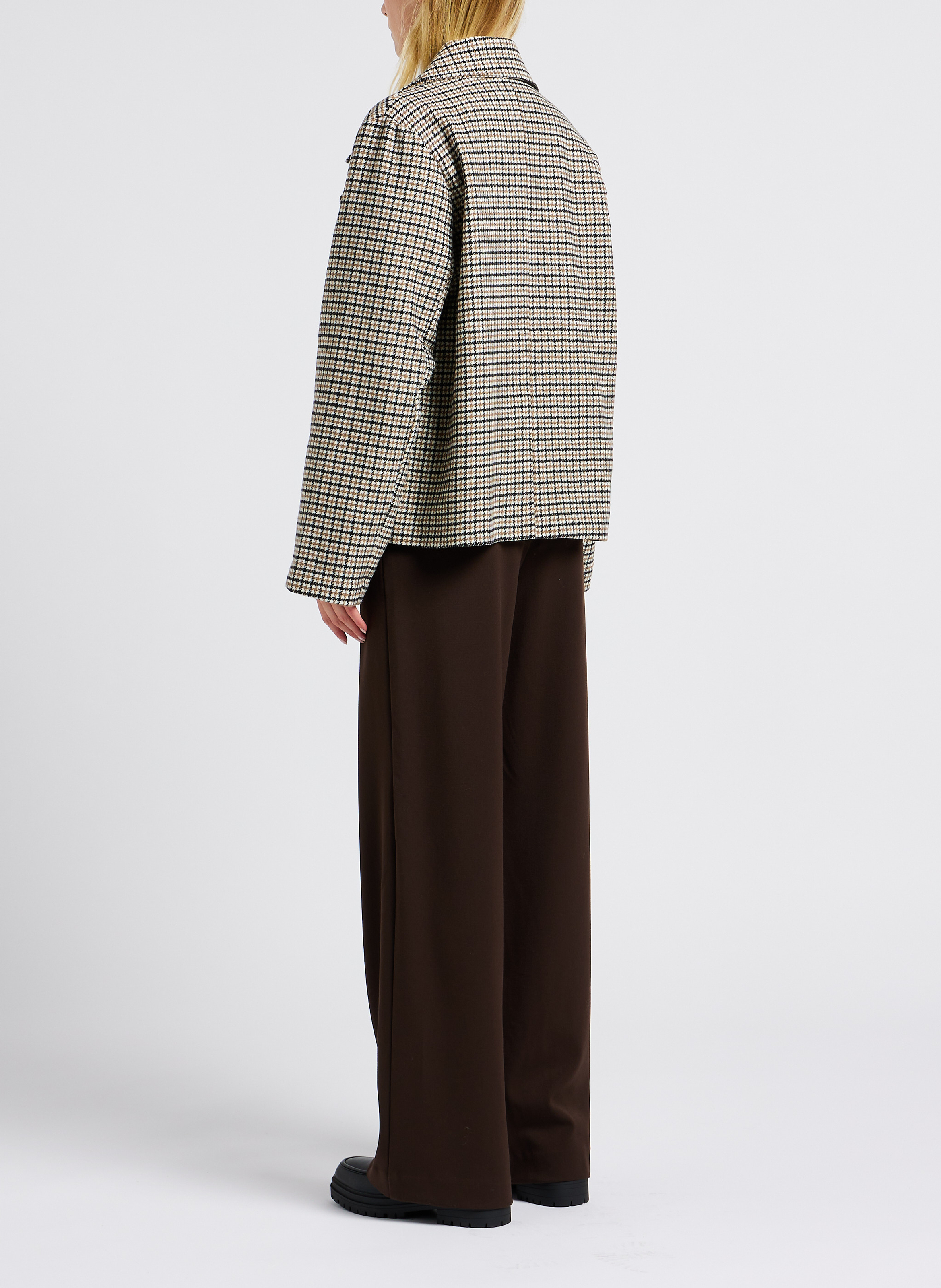 Veste tailleur droite à imprimé OBJECT Marron