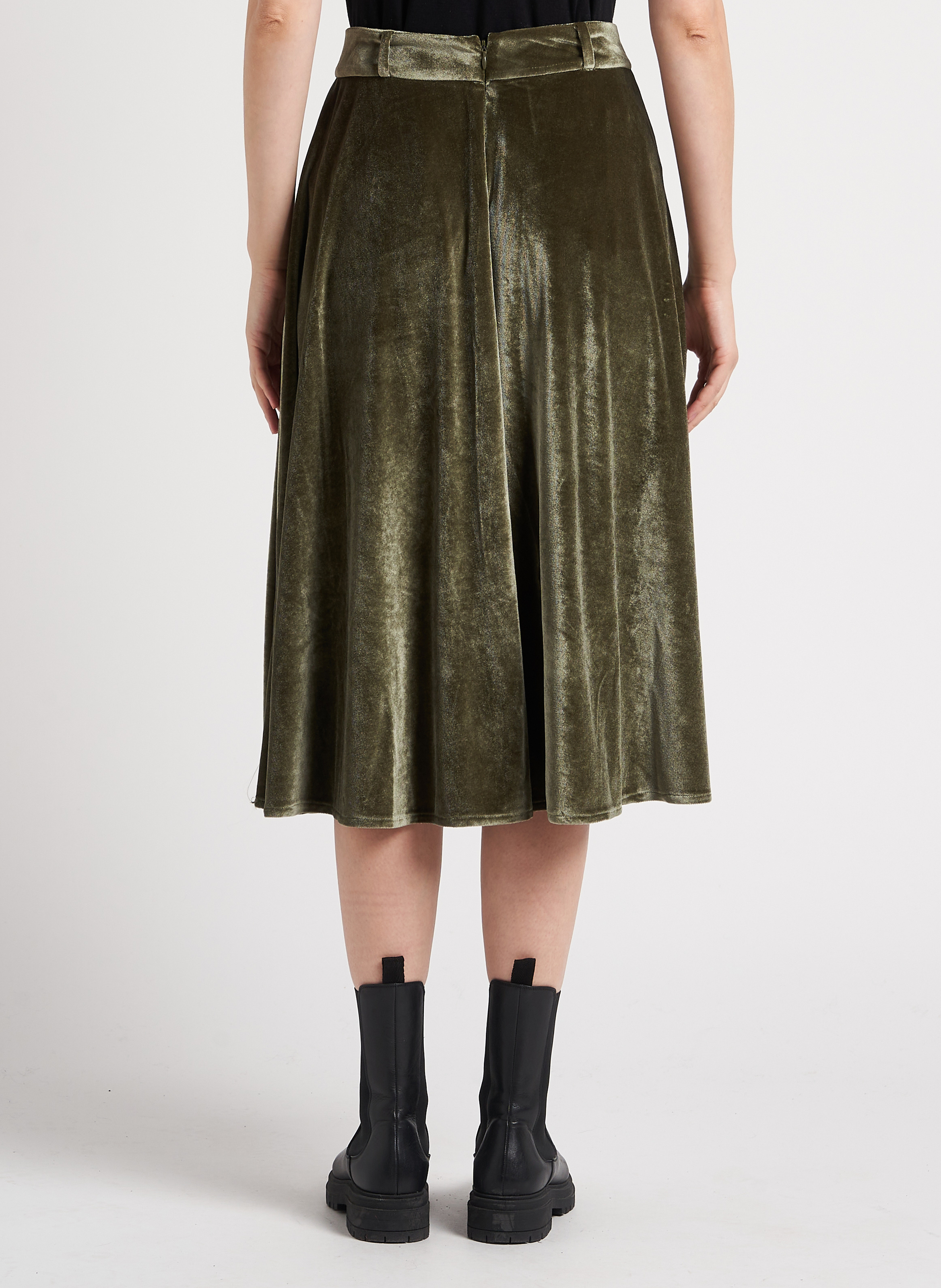 Mid-length velvet skirt STELLA PARDO Green