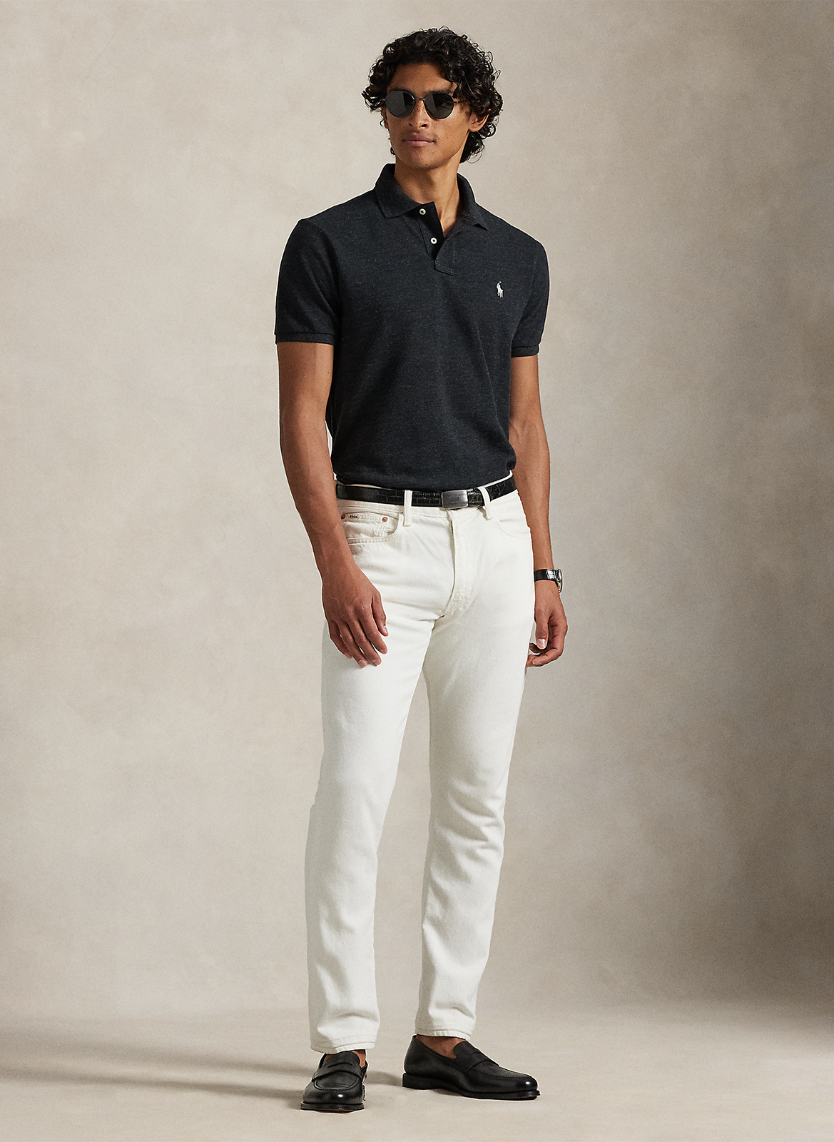 Poloshirt aus Baumwoll-Piqué, Slim Fit POLO RALPH LAUREN Schwarz
