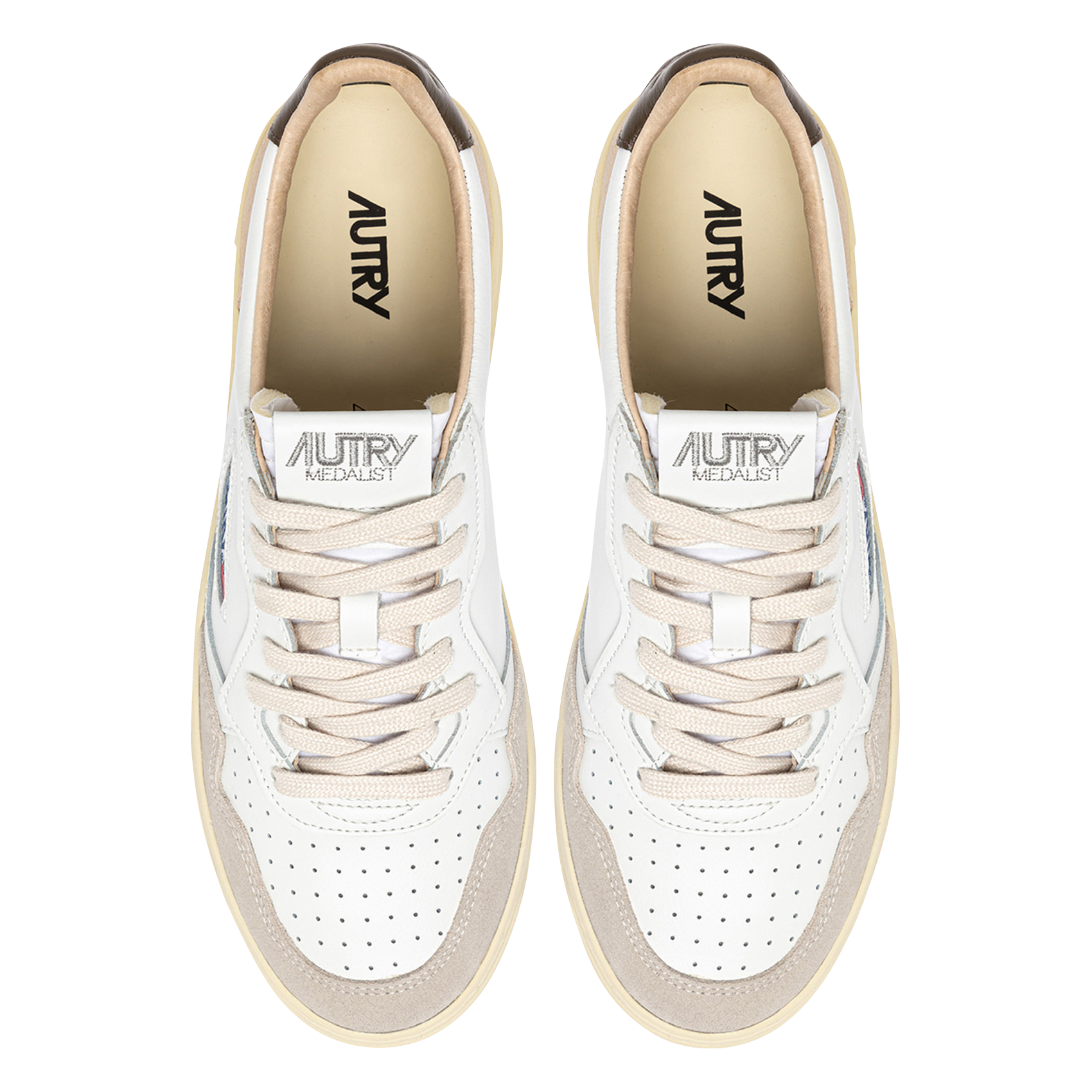 Niedrige Sneaker aus Leder-Mix AUTRY Braun