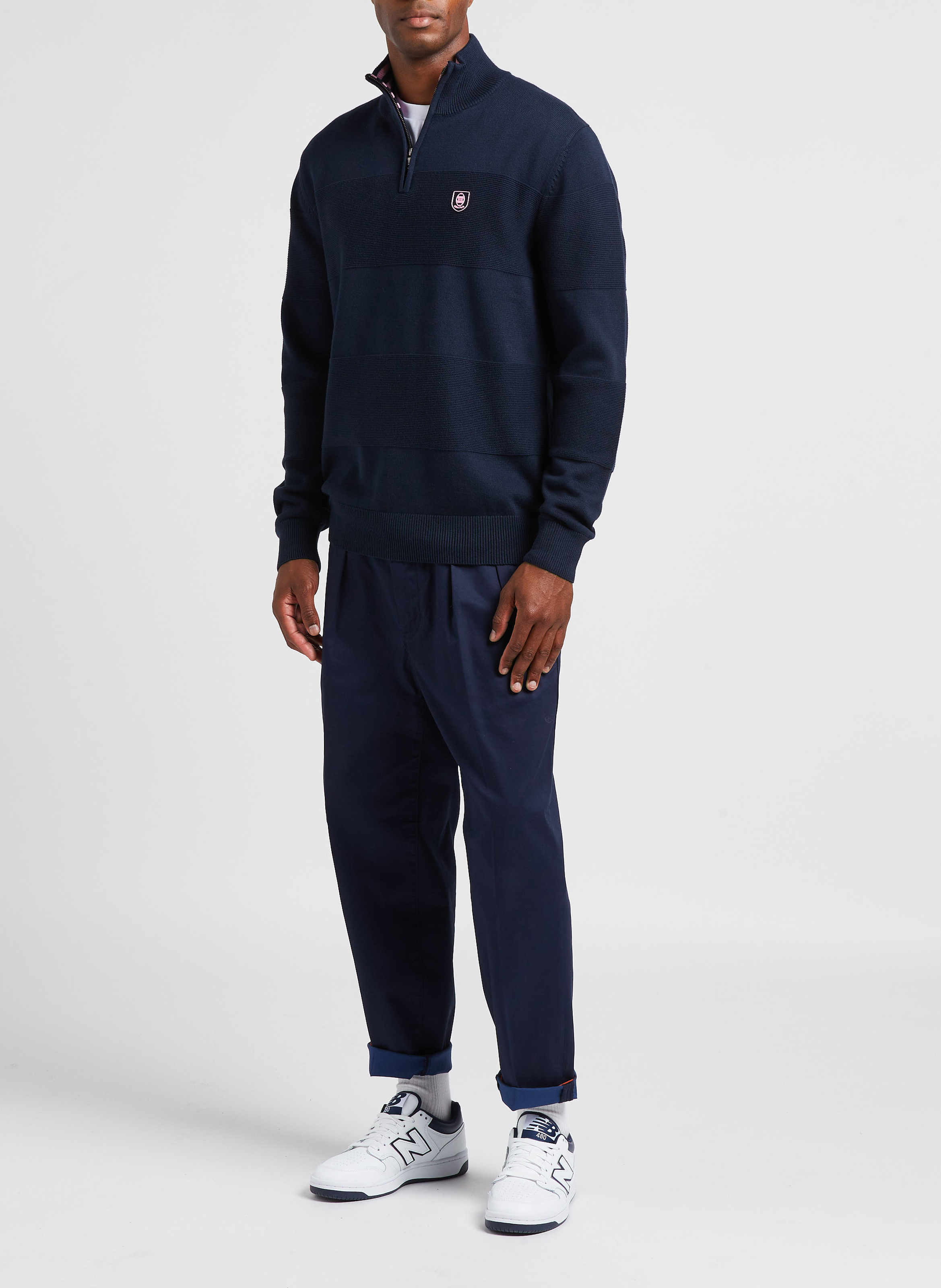 Pantalon droit en coton bio mélangé  SCOTCH AND SODA Bleu