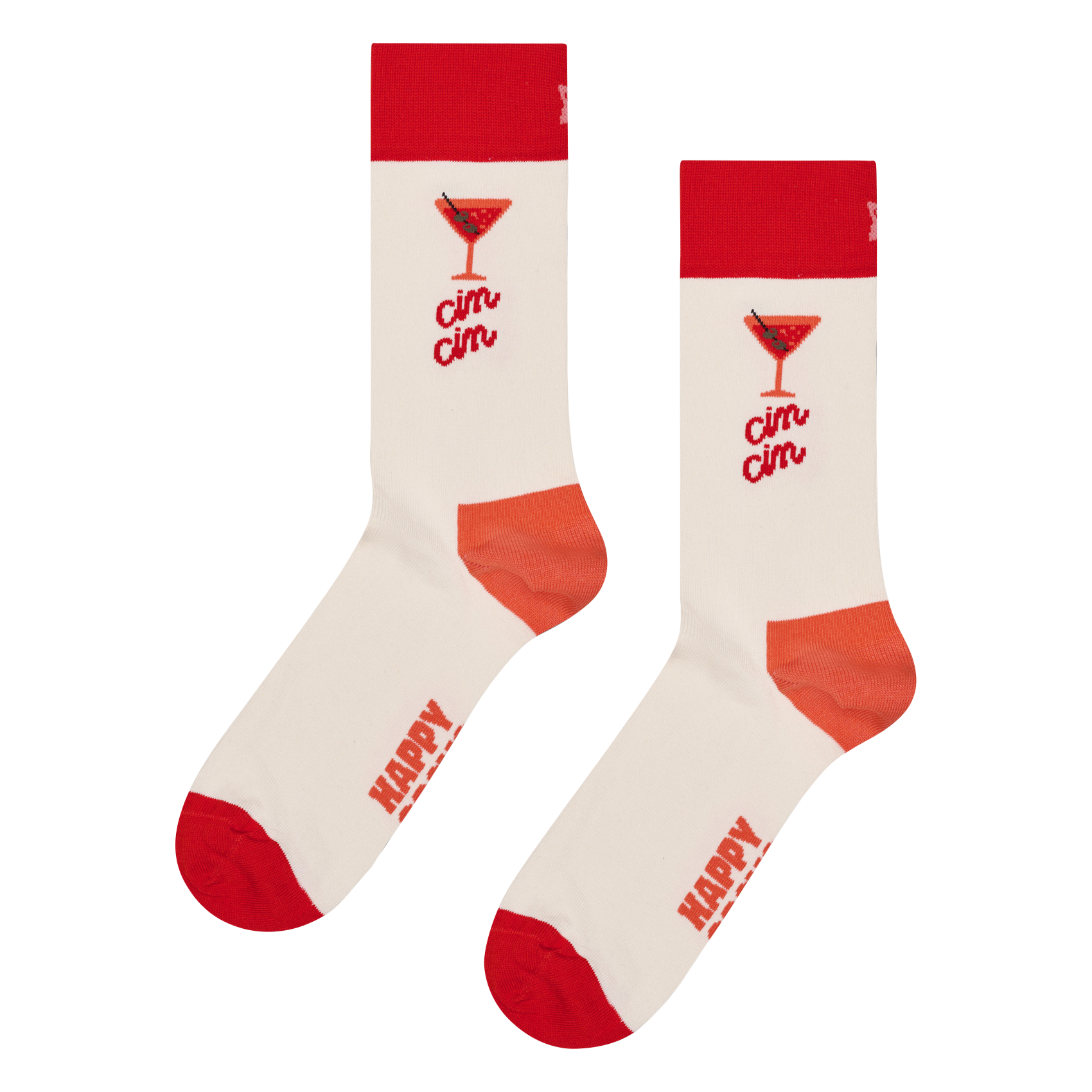 Chaussettes en coton mélangé imprimé HAPPY SOCKS Blanc