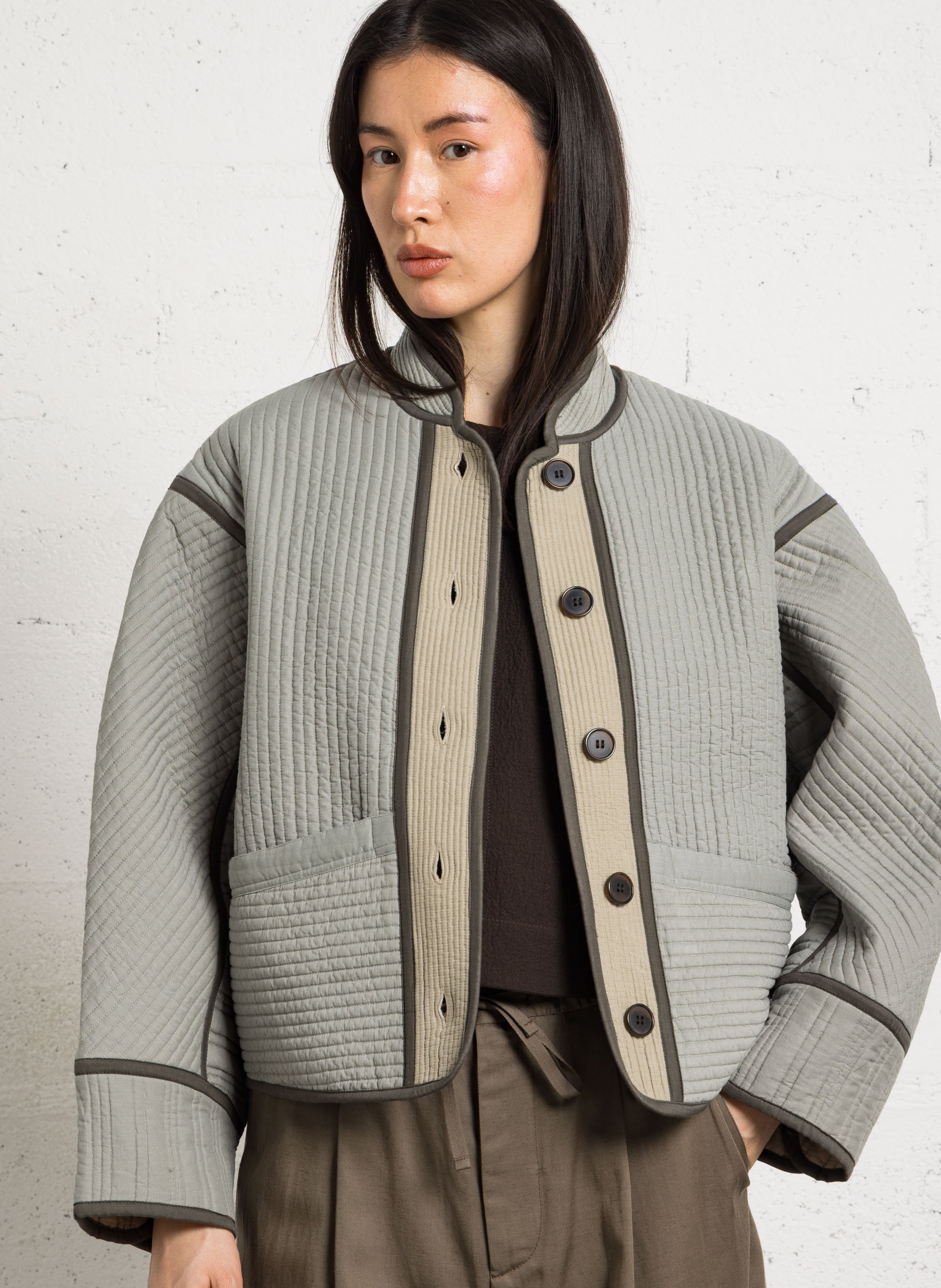 Oversize-Jacke aus Baumwolle SOEUR Grun