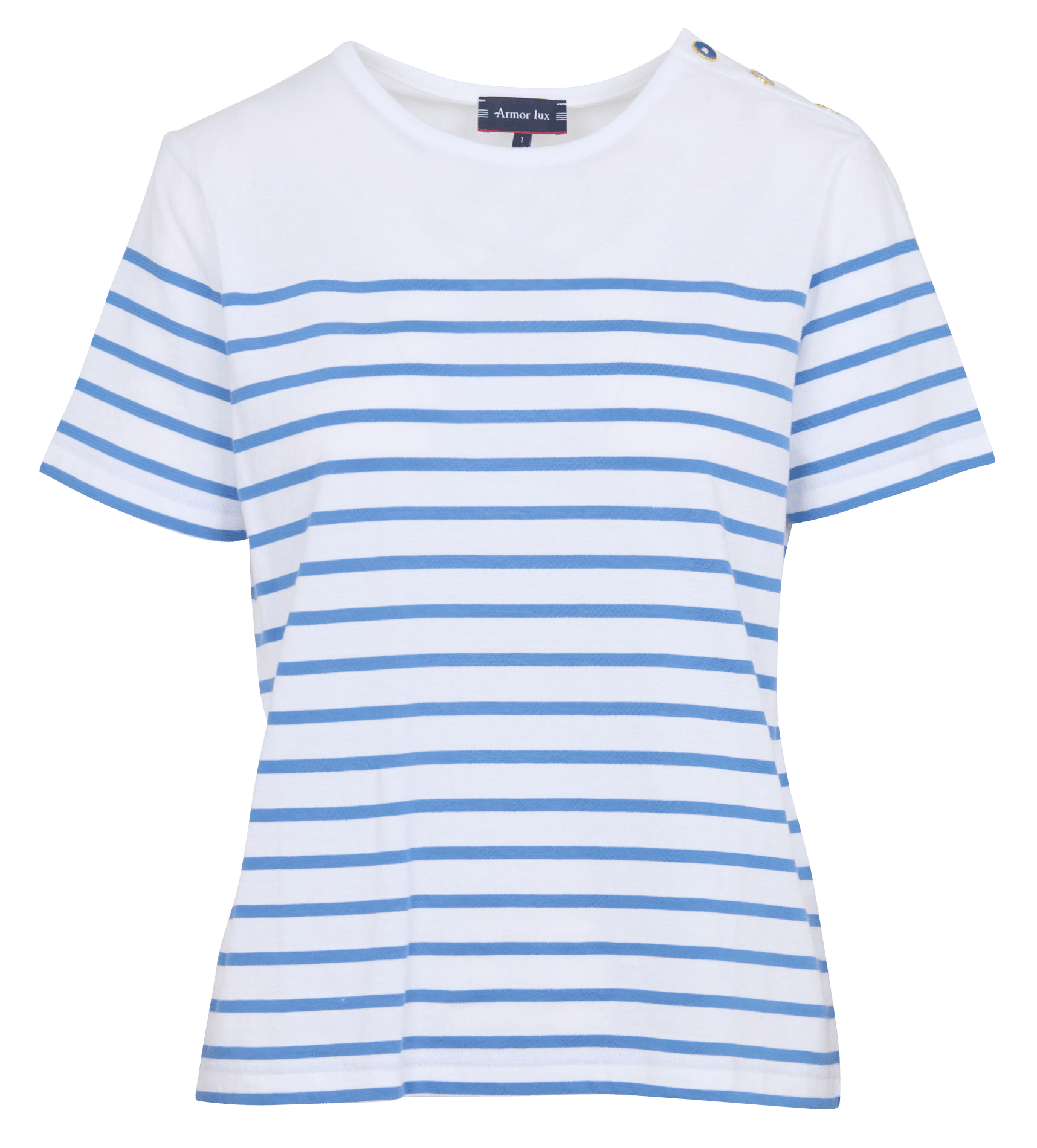 Gerade geschnittenes Matrosen-T-Shirt aus Baumwolle mit Rundhalsausschnitt ARMOR LUX Weiss