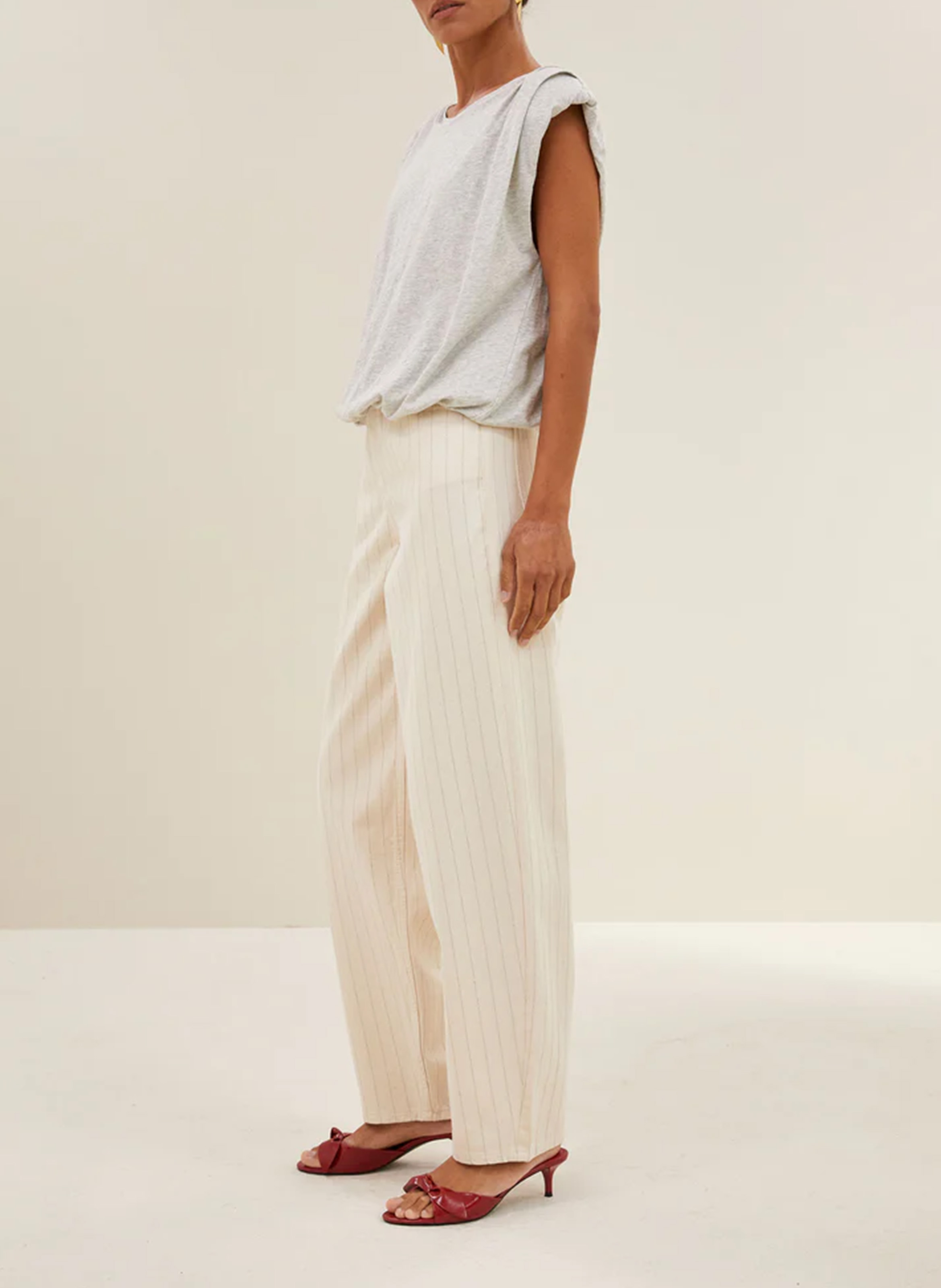 Rechte broek | biokatoenblend BY BAR Zilver