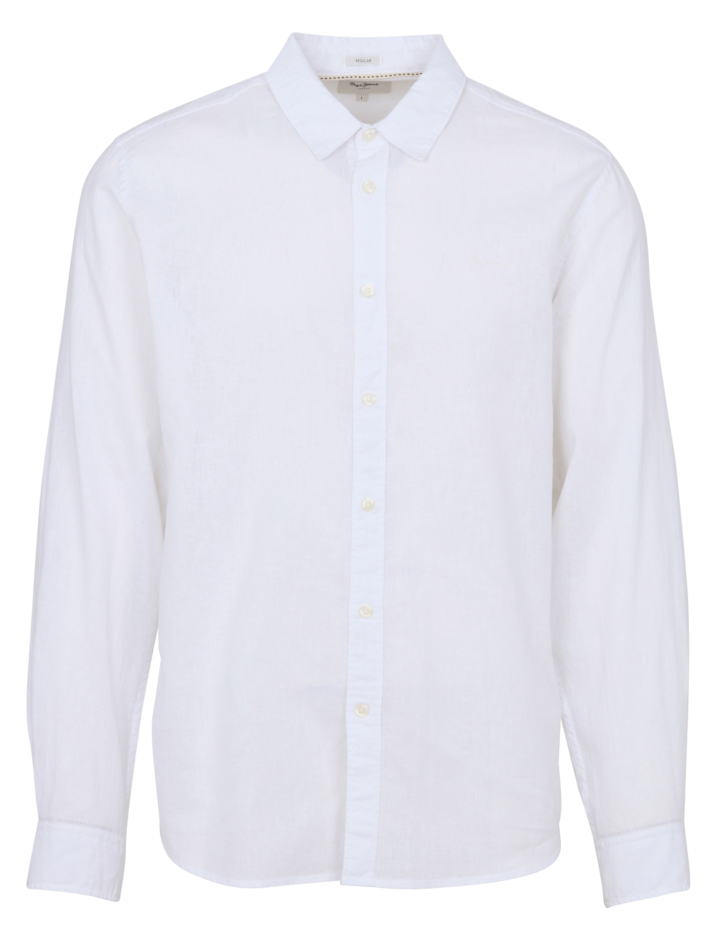Rechte shirt met klassieke kraag van linnen en katoenmix. PEPE JEANS Wit