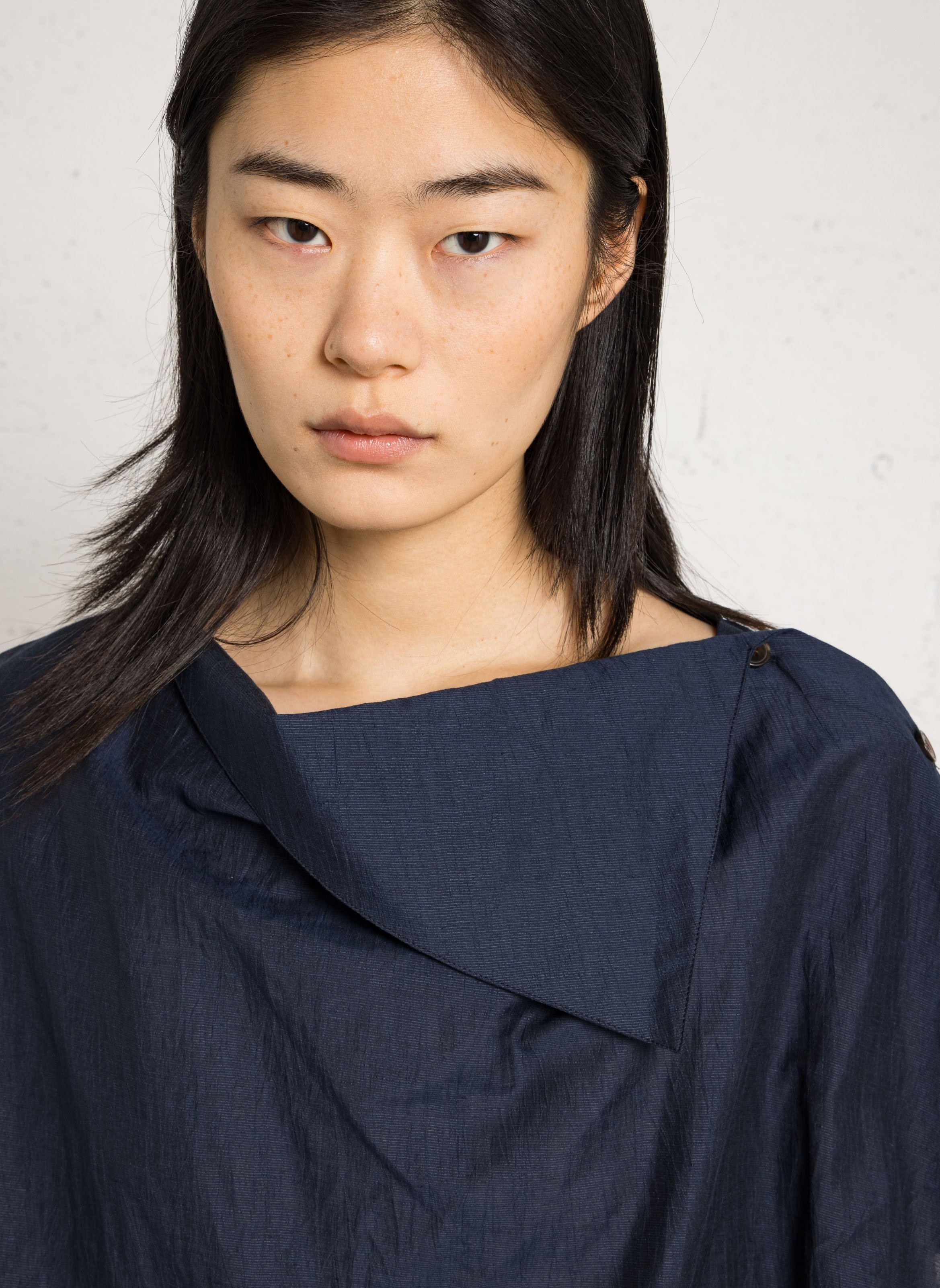 Blous oversize en lin et coton bio mélangé SOEUR Bleu