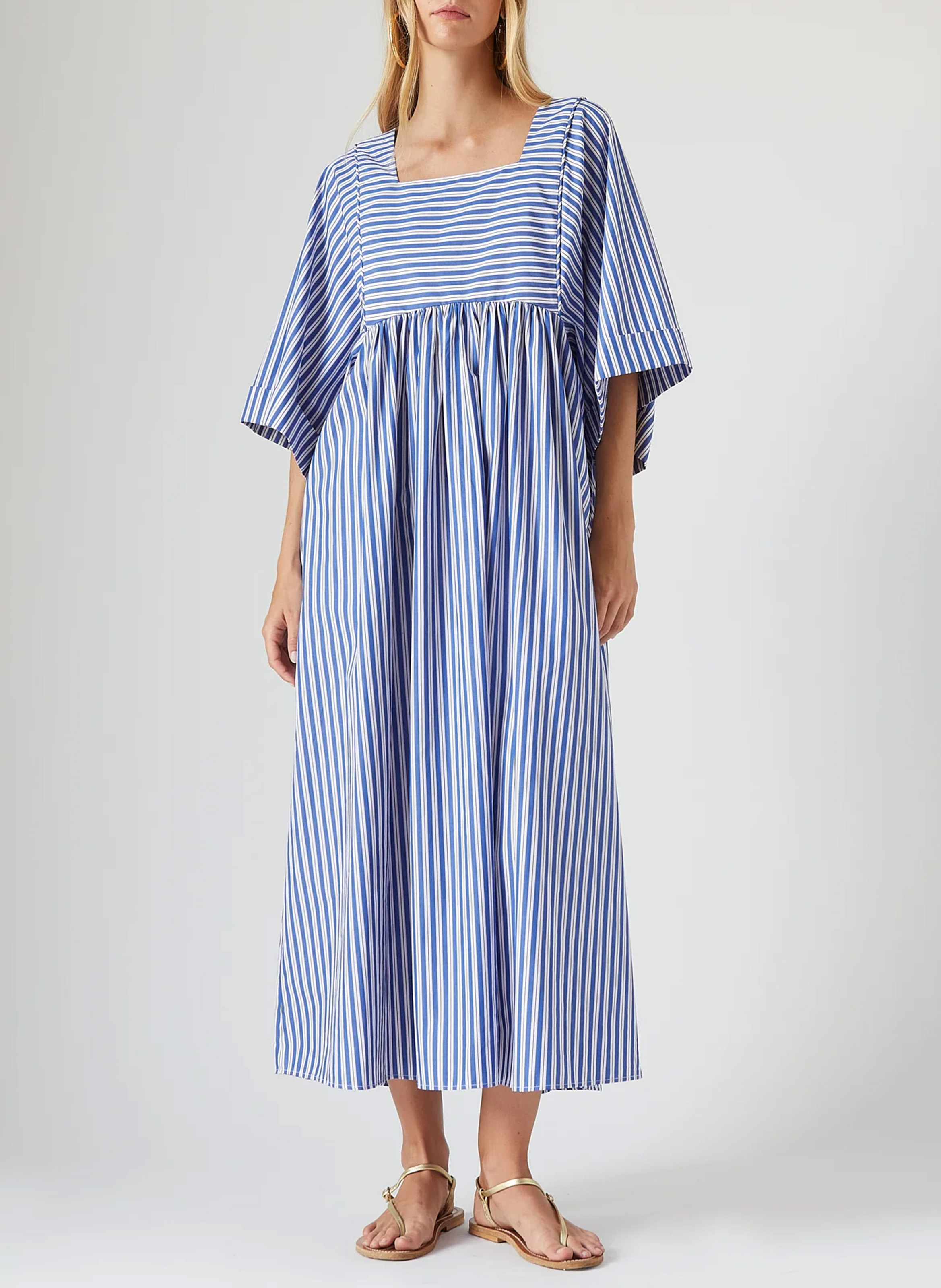 Halflange, gestreepte jurk THE LABEL EDITION Blauw