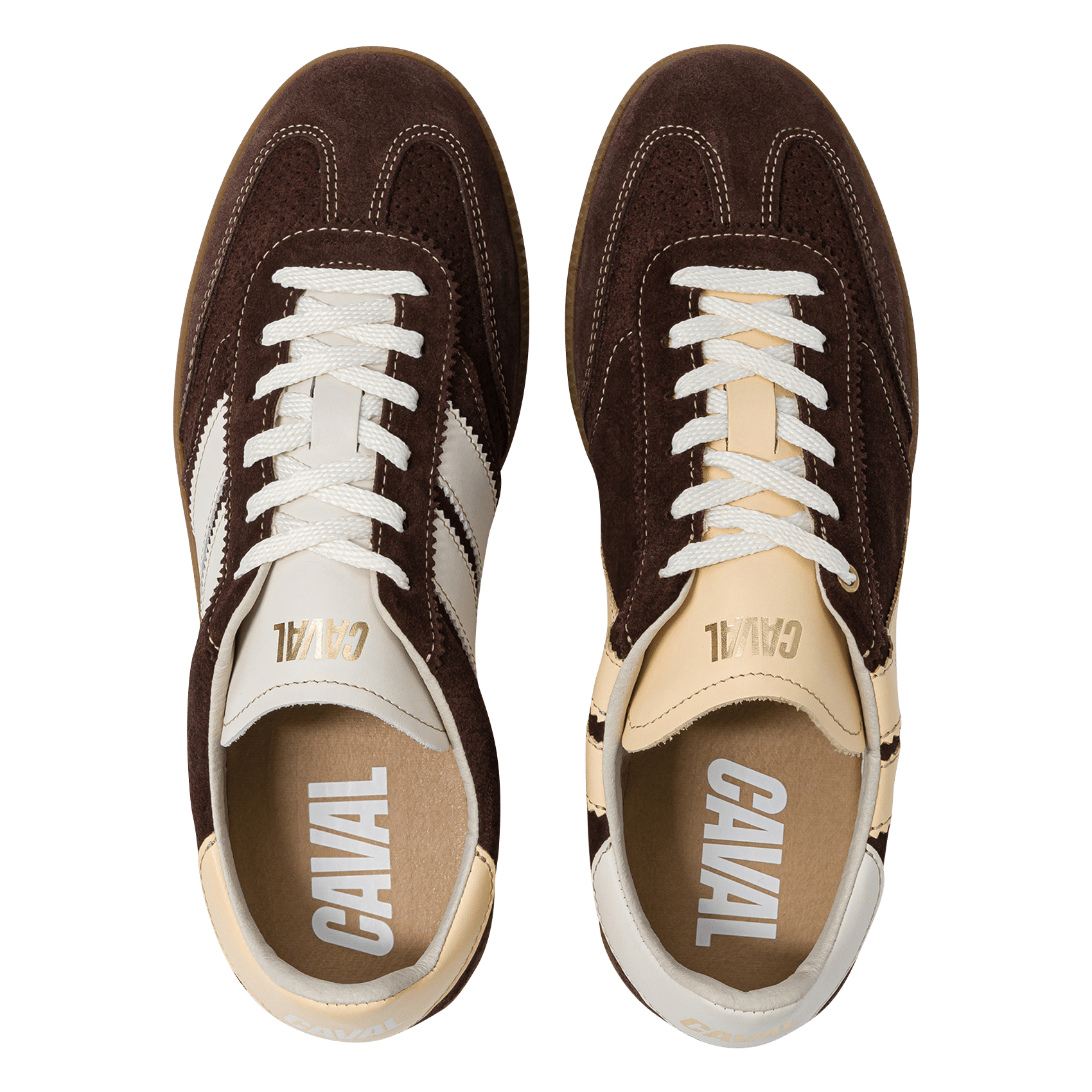 Baskets basses en cuir velours CAVAL Marron