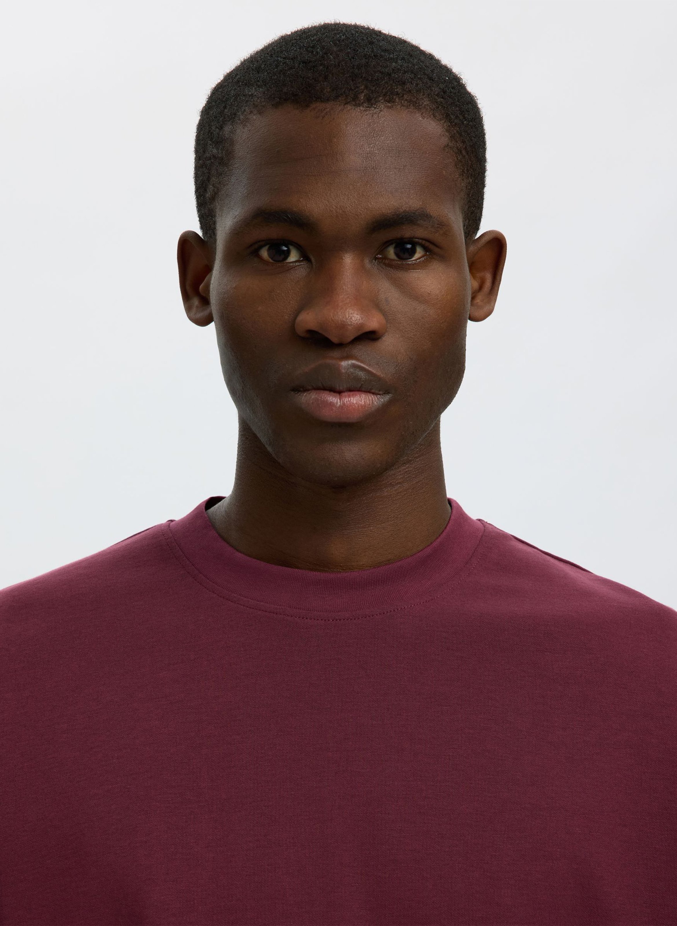 Oversized organic cotton blend t-shirt | Plums SELECTED Men
