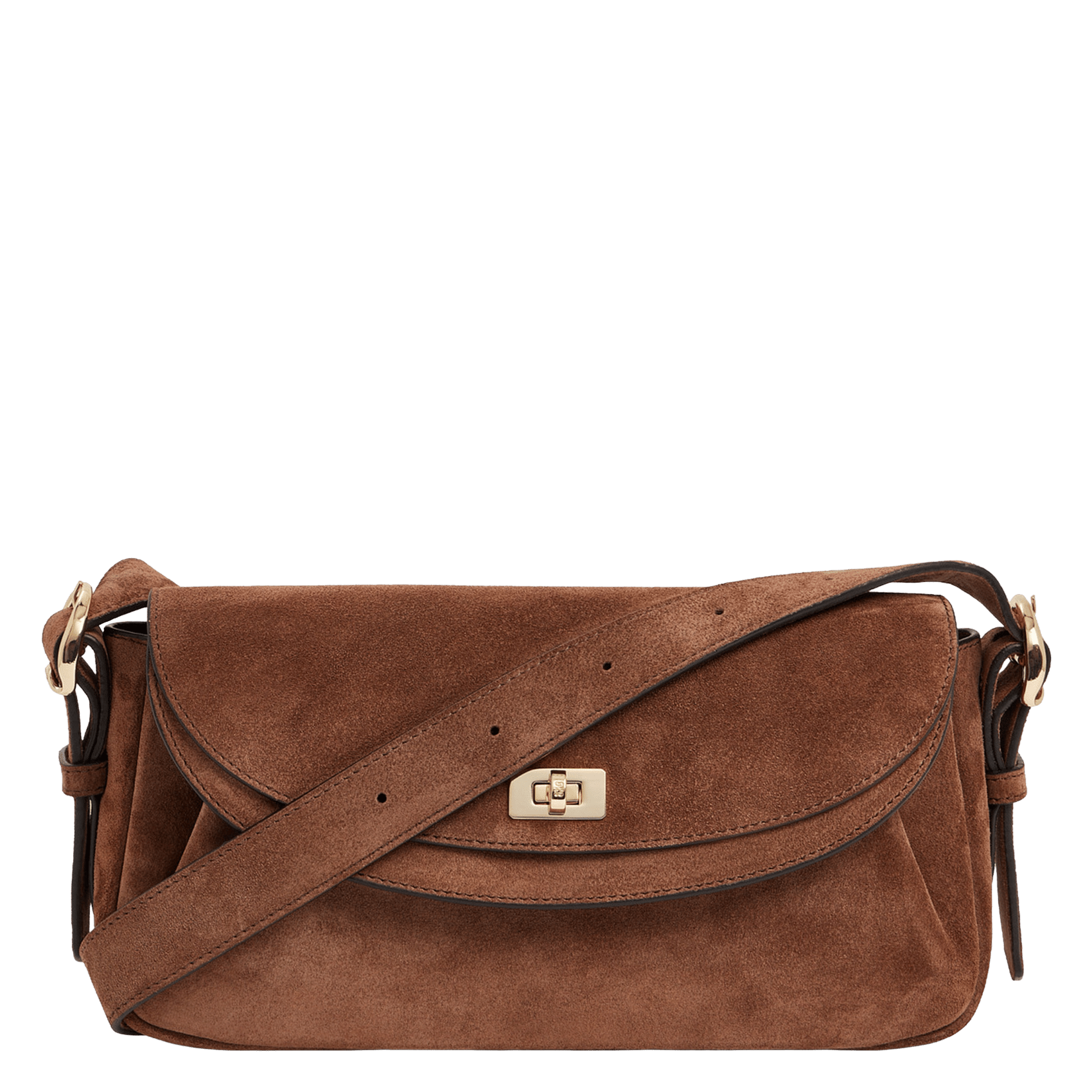 Suede shoulder bag SANDRO Brown