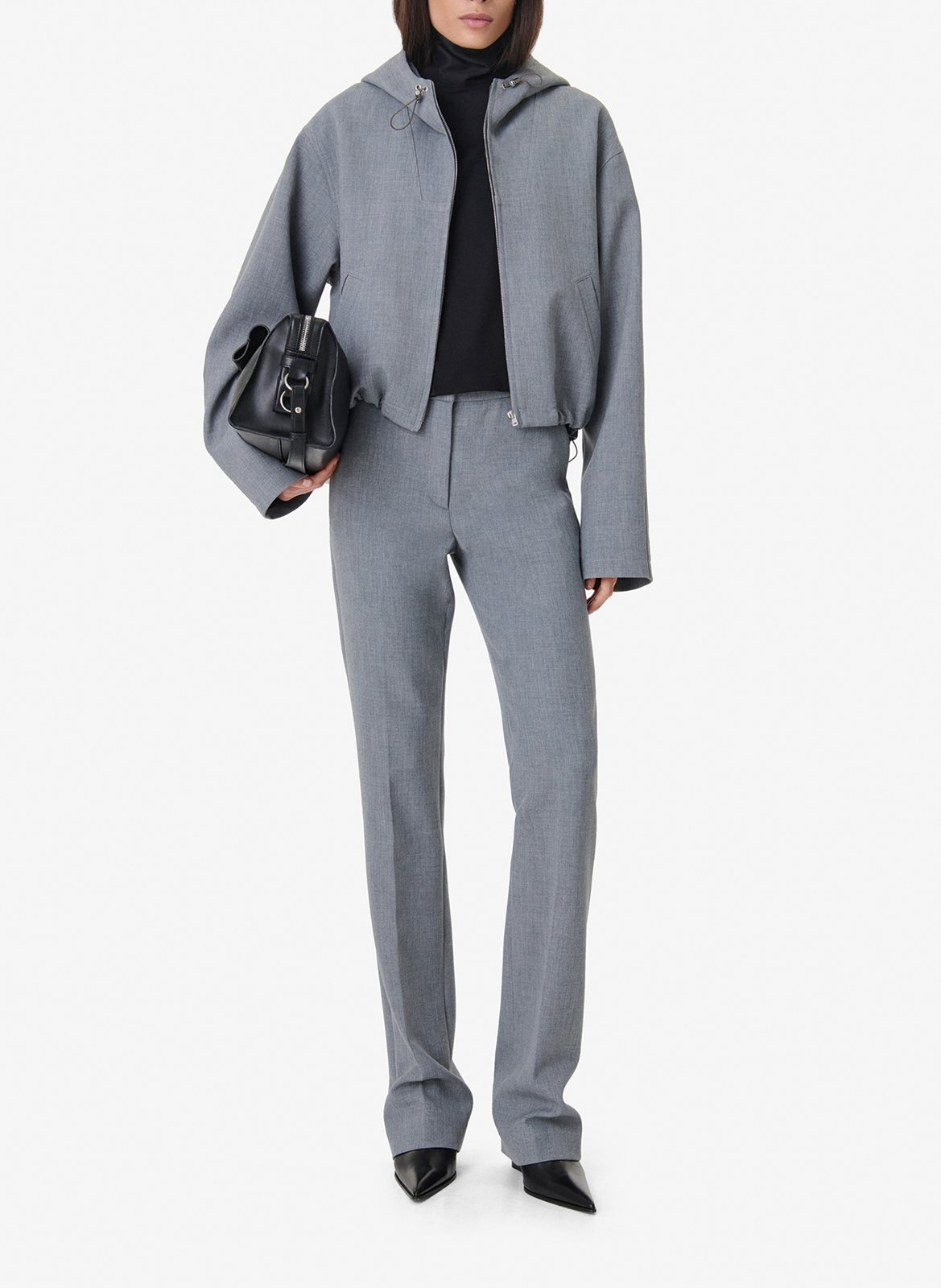 Short straight hooded jacket IRO Grey