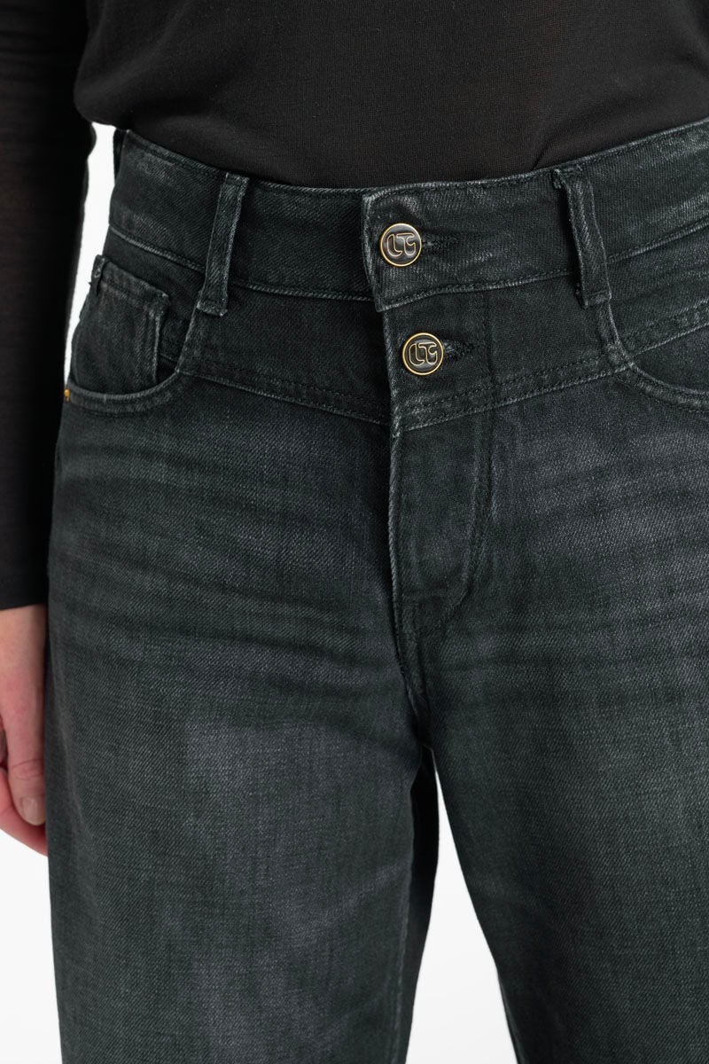 Loose jeans, wide leg, length 34 LE TEMPS DES CERISES Black