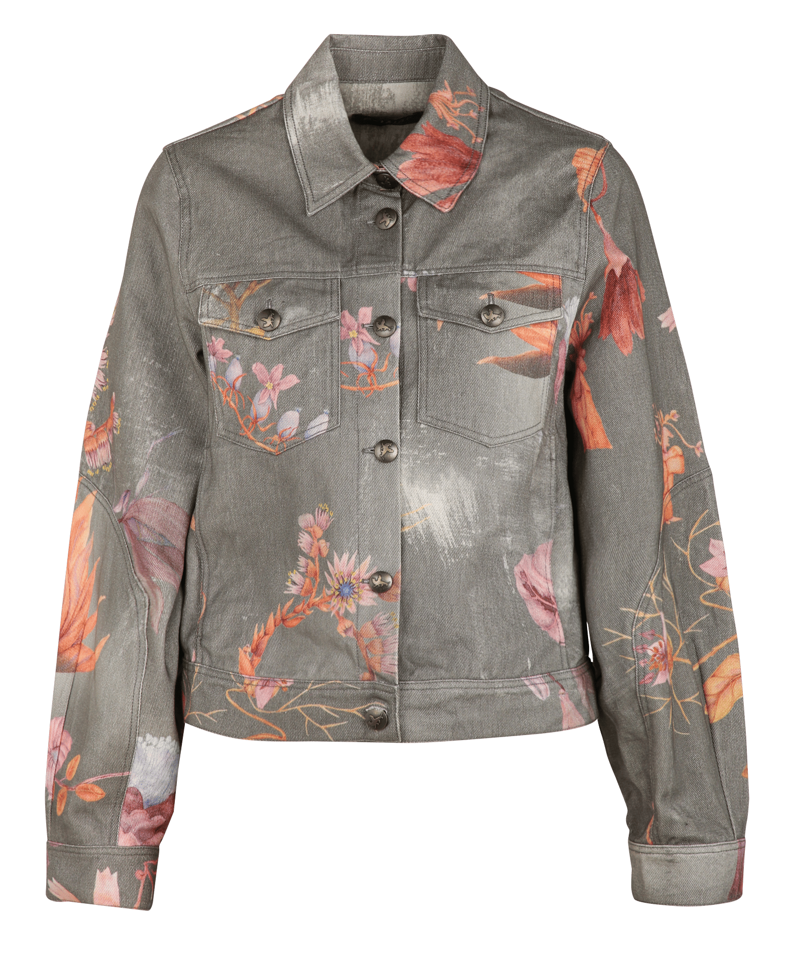 Veste en jean imprimée en coton COTELAC Gris