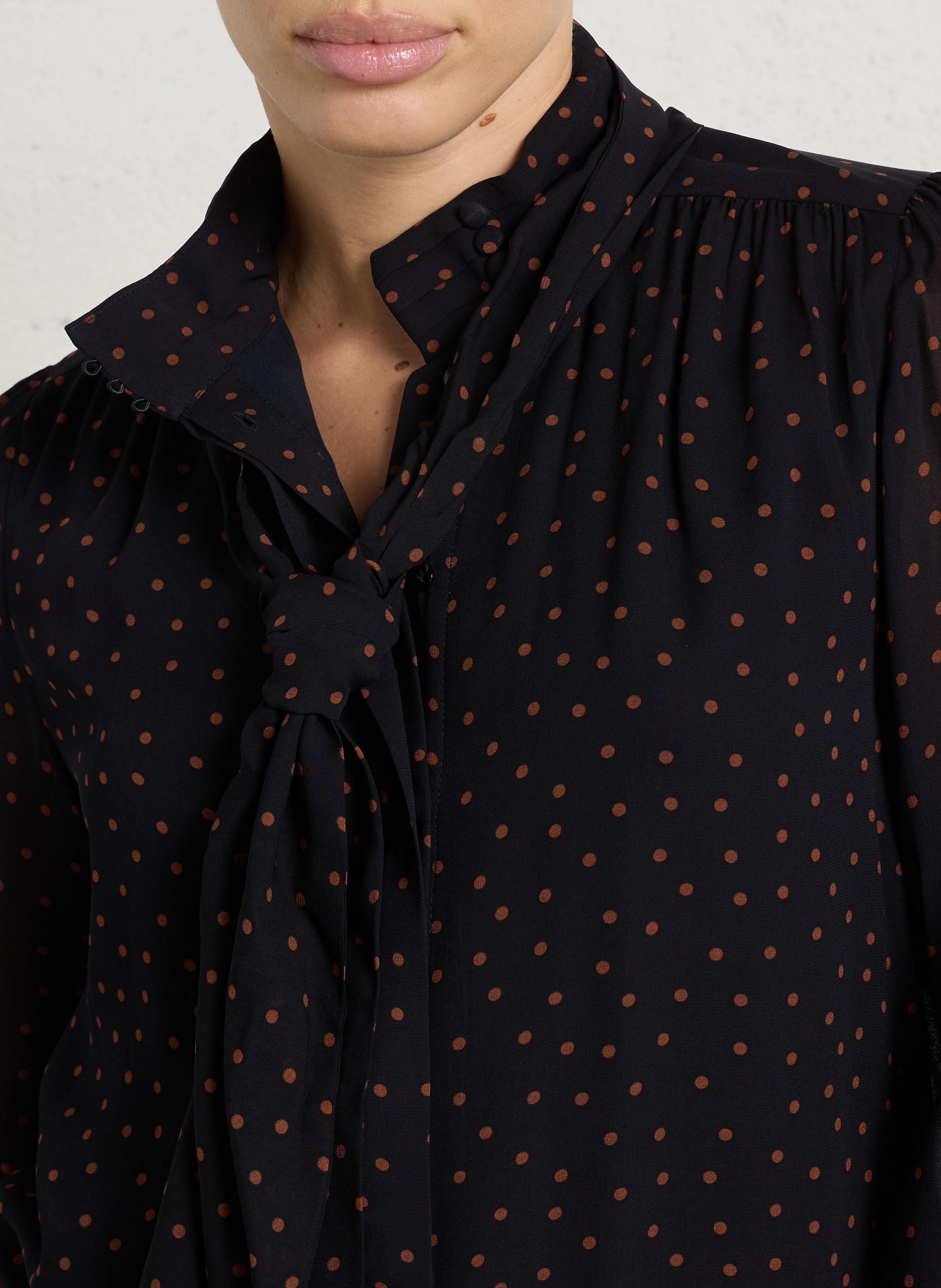 Blusa con cuello lazado MAISON 123 Azul