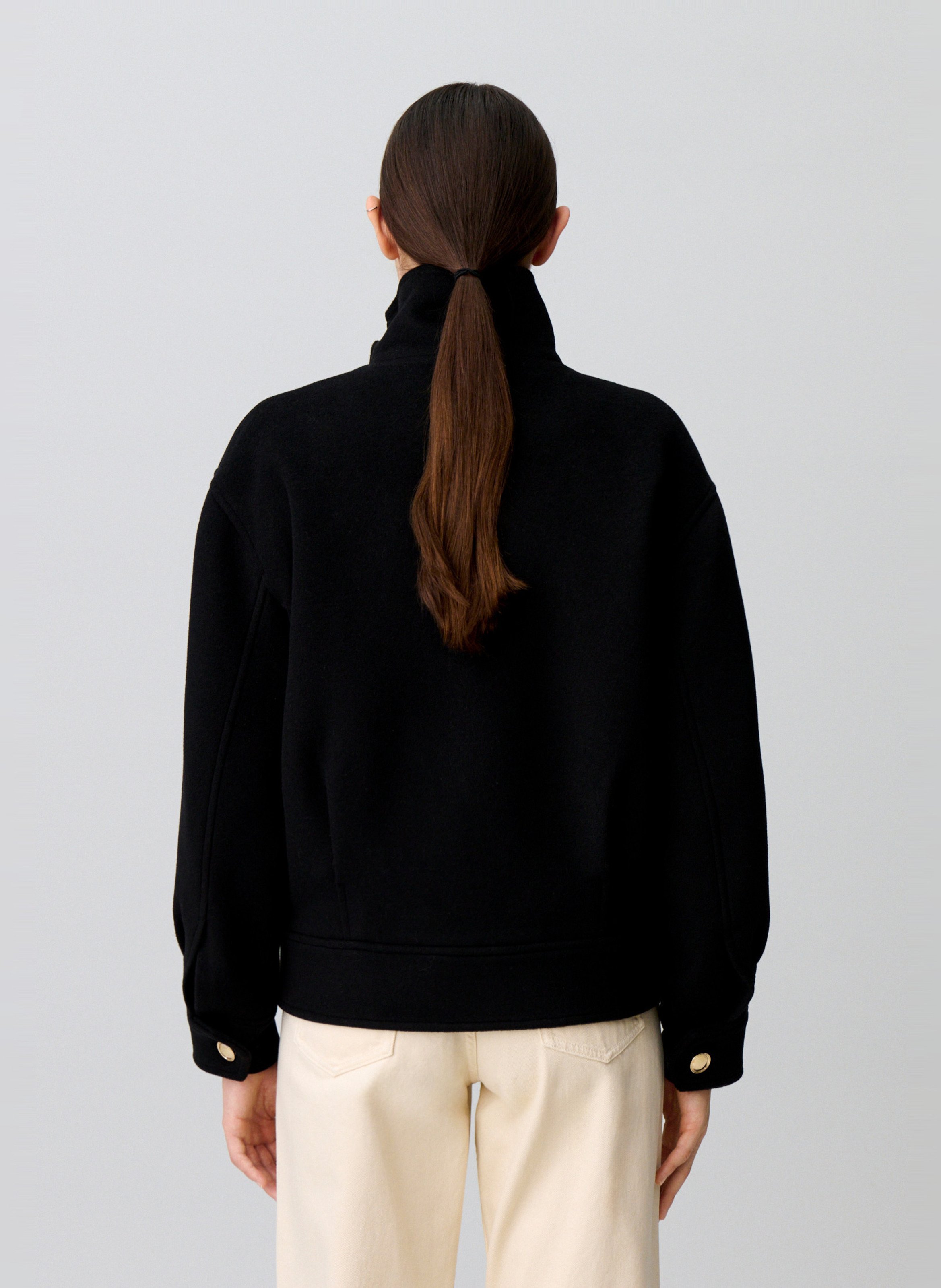 Gerade geschnittene Jacke aus Wollmix CLAUDIE PIERLOT Schwarz