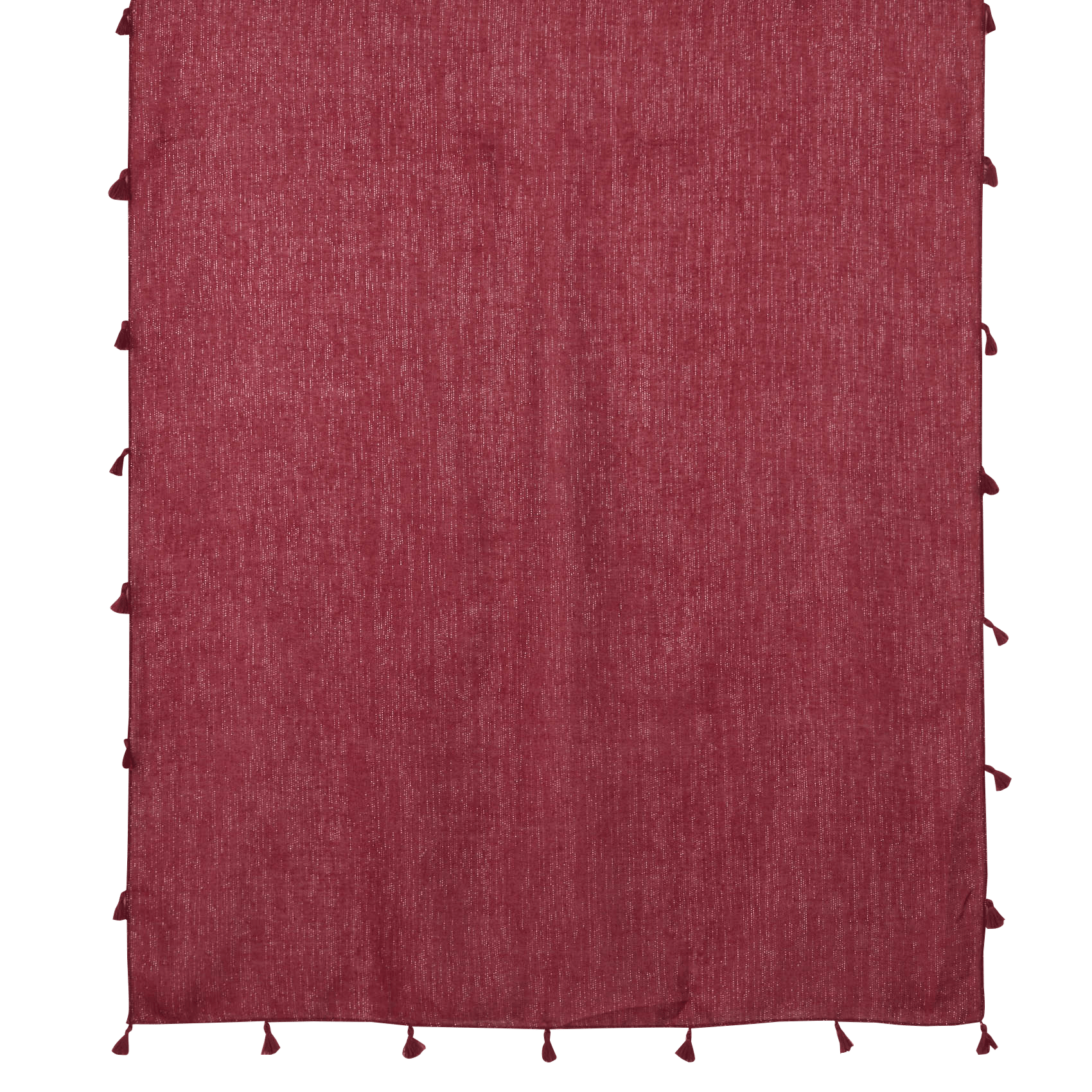 Iridescent scarf with pompoms LA FEE MARABOUTEE Red