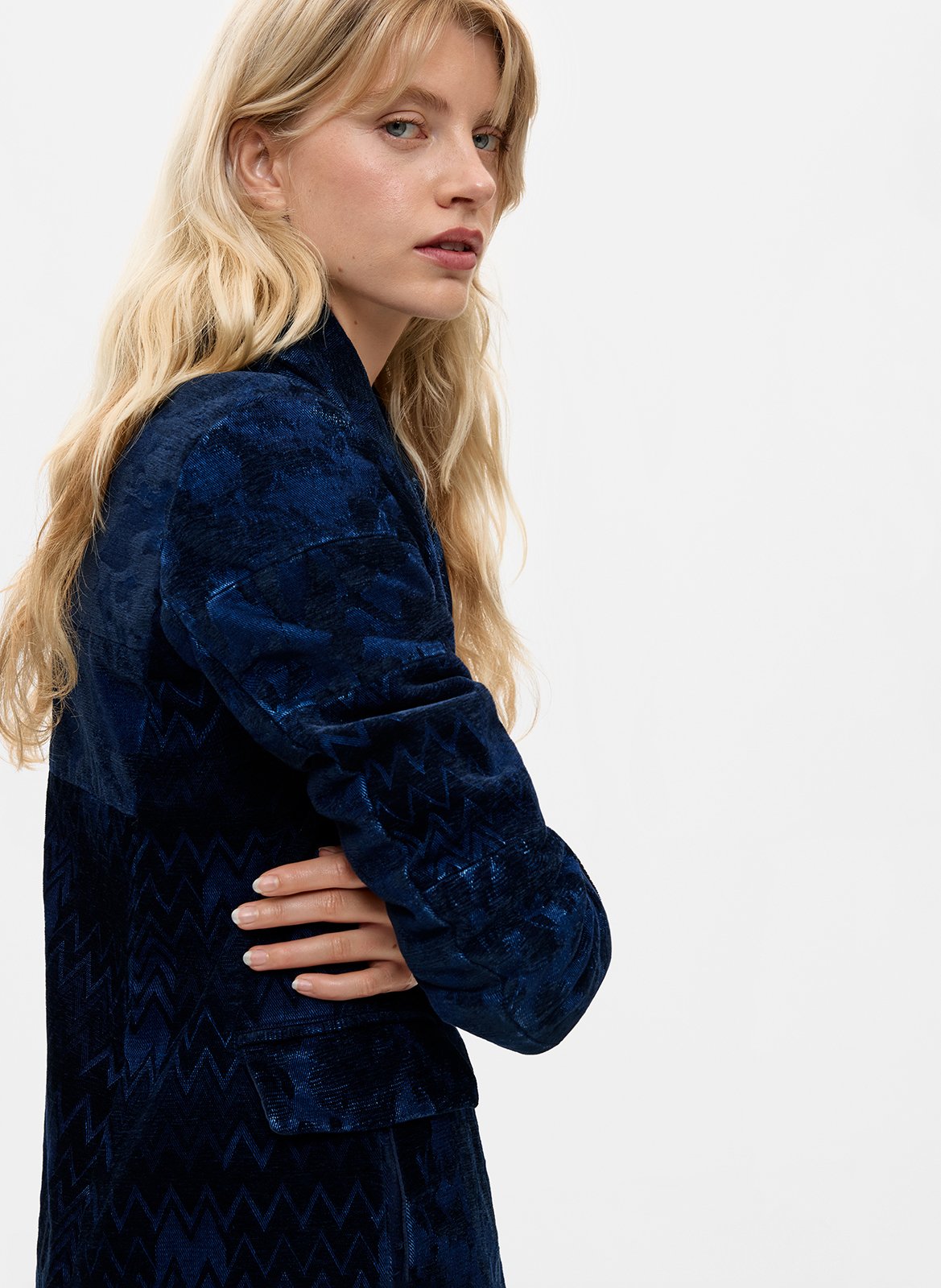 Langer Mantel mit Reverskragen aus Baumwollmischung DESIGUAL Blau