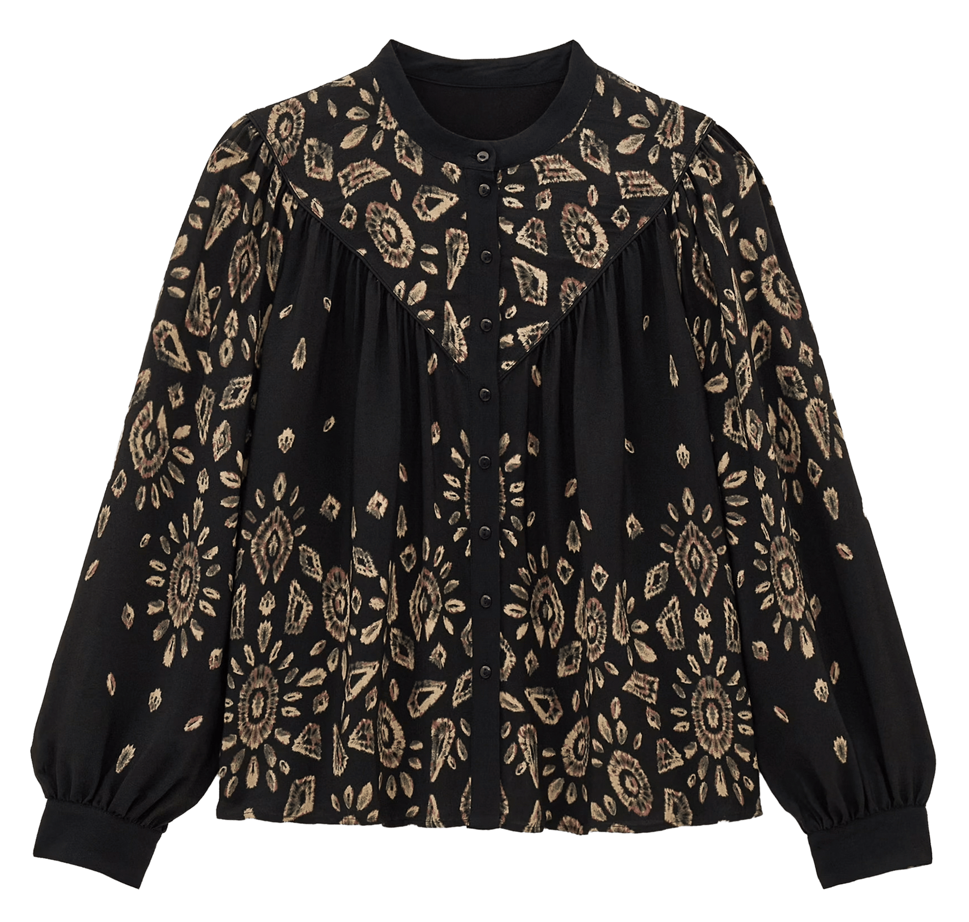 Blouse col rond imprimée BA&SH Noir