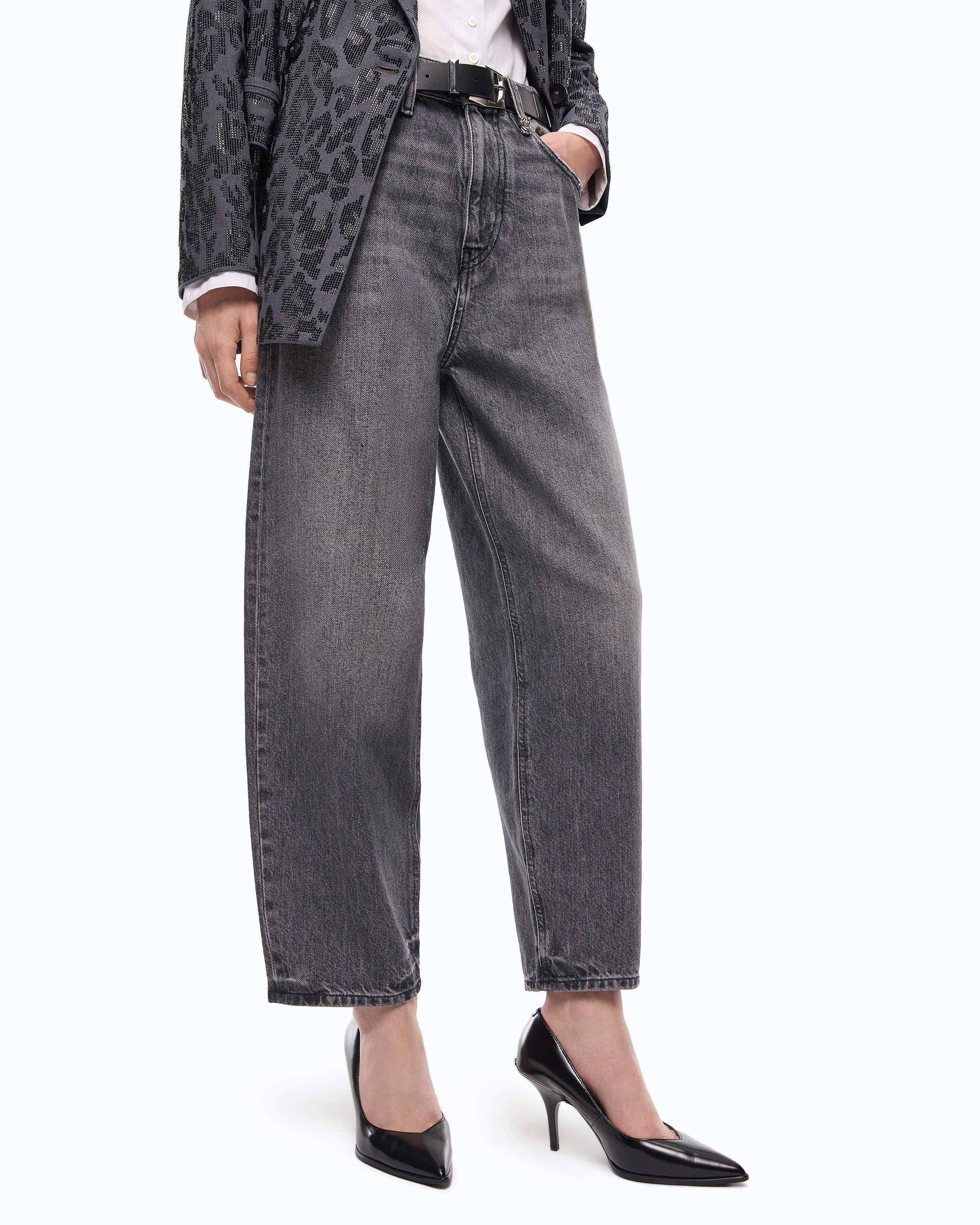 Jean ballon en denim gris PINKO Gris